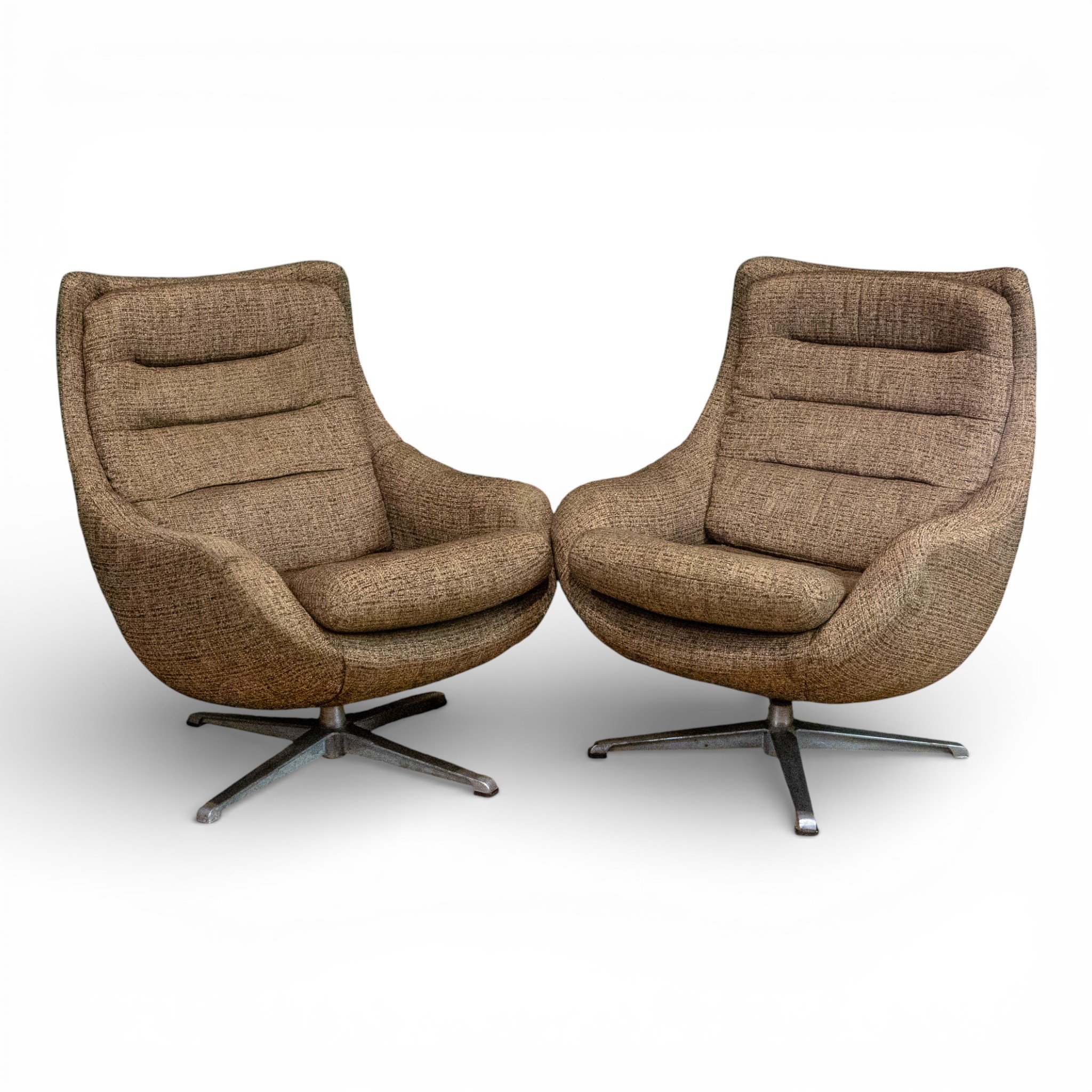Pair of Mid-Century Swivel Armchairs