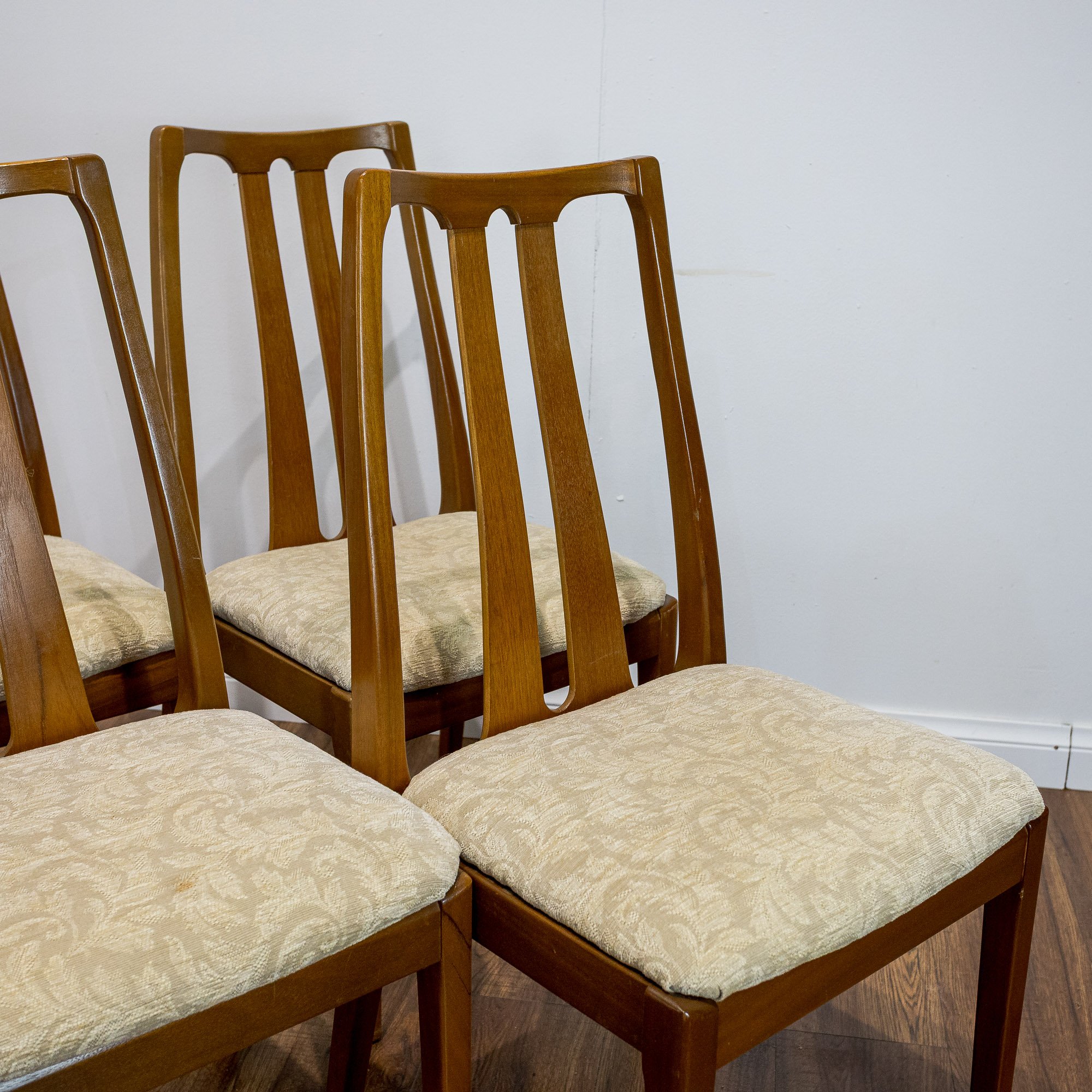 Nathan Teak Oval Extending Dining Table and 4 Chairs