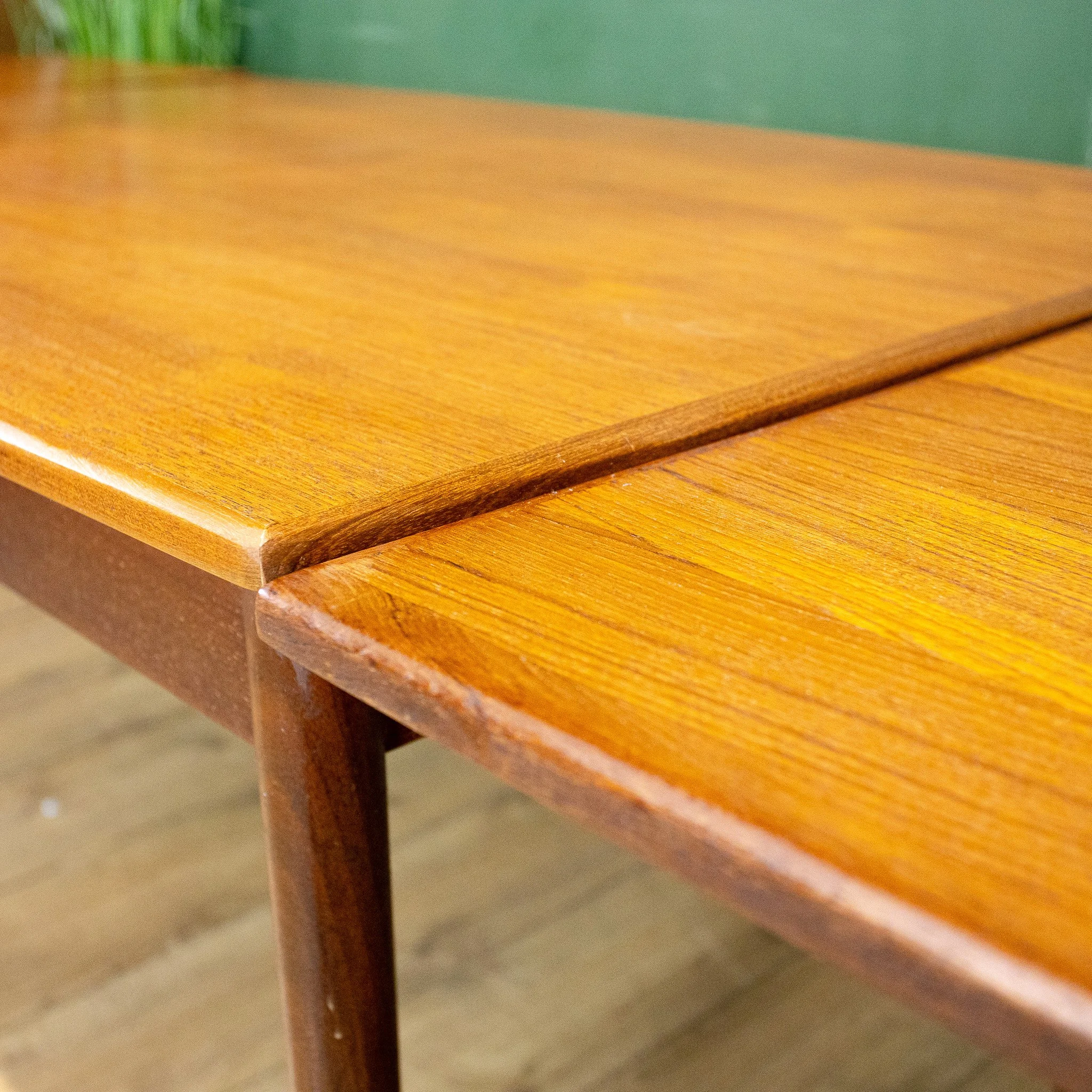 Danish Teak Draw Leaf Dining Table by Soborg Møbelfabrik