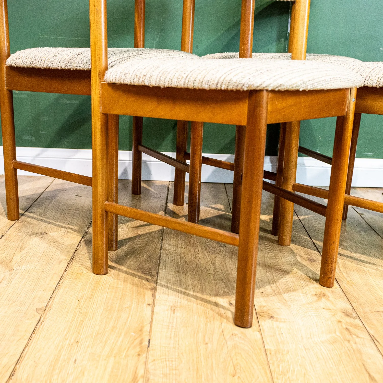 McIntosh Tuck Under Teak Round Dining Table and Chairs Set