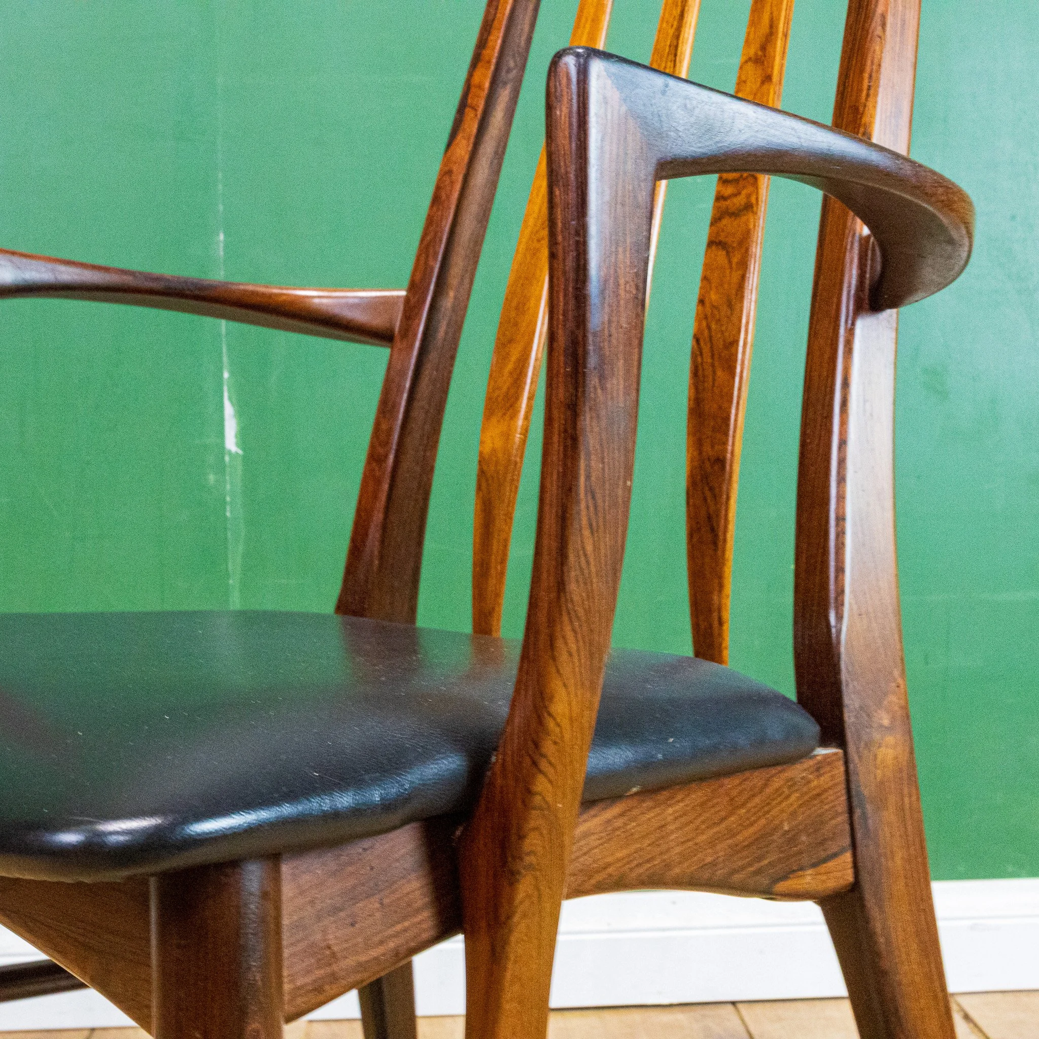 8 x Niels Koefoed Rosewood Eva Chairs (6 Dining Chairs + 2 Carvers)
