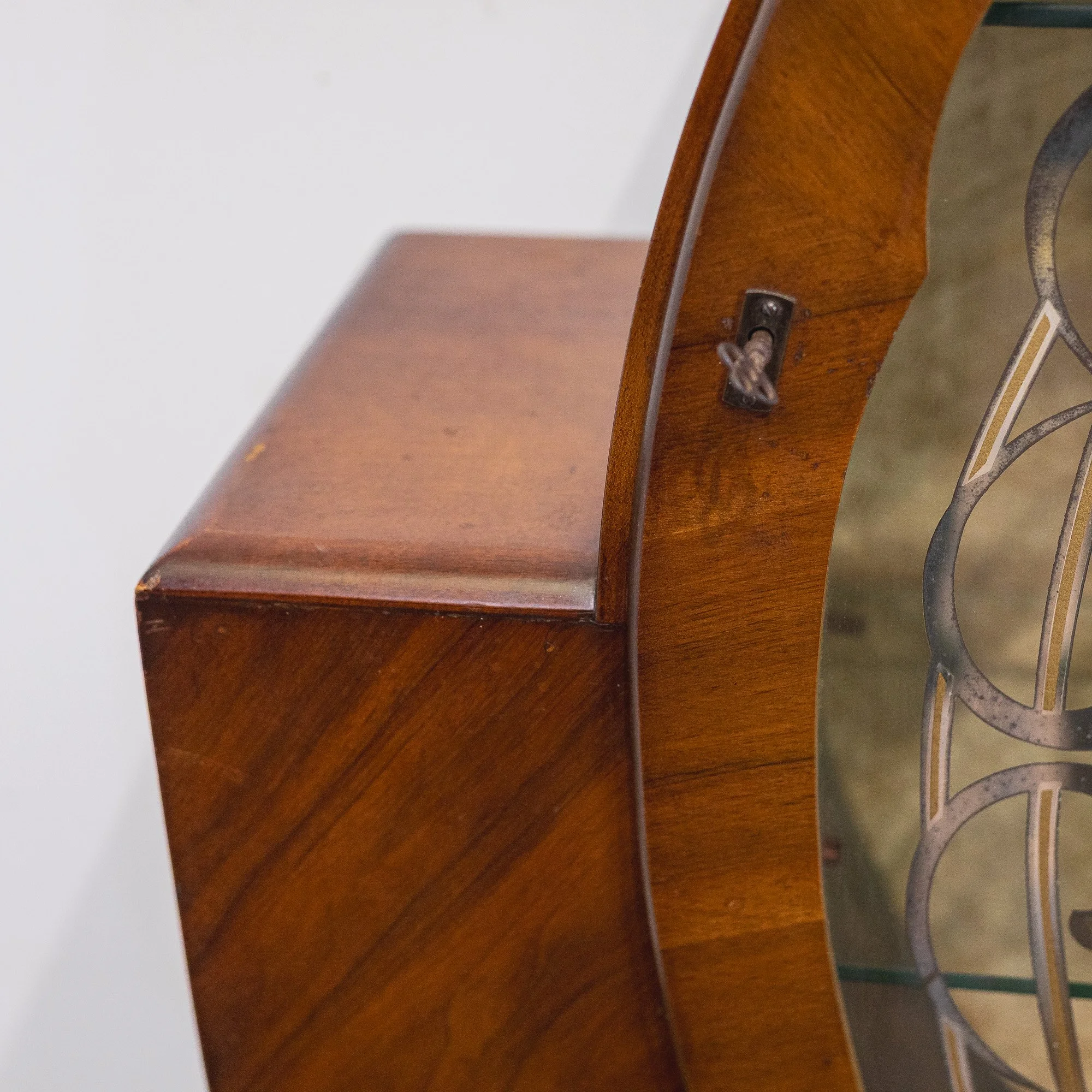 30. Art Deco Walnut Round Glass Door Display Cabinet-7.jpg