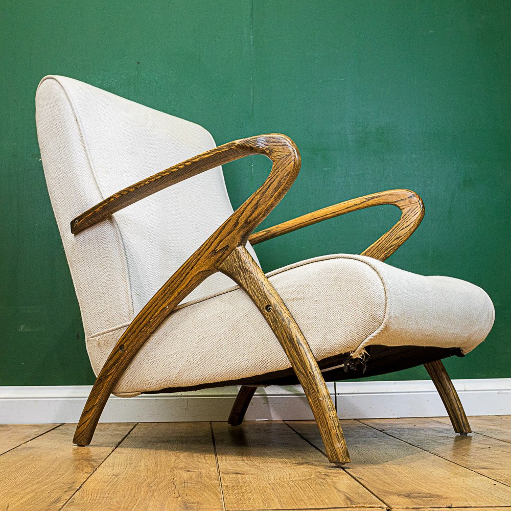 Mid Century Oak Fireside Armchair