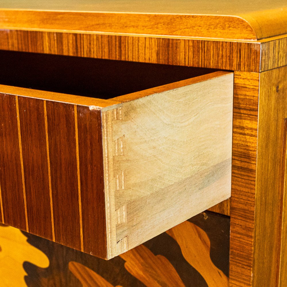 Art Deco Walnut Marquetry Media Cabinet
