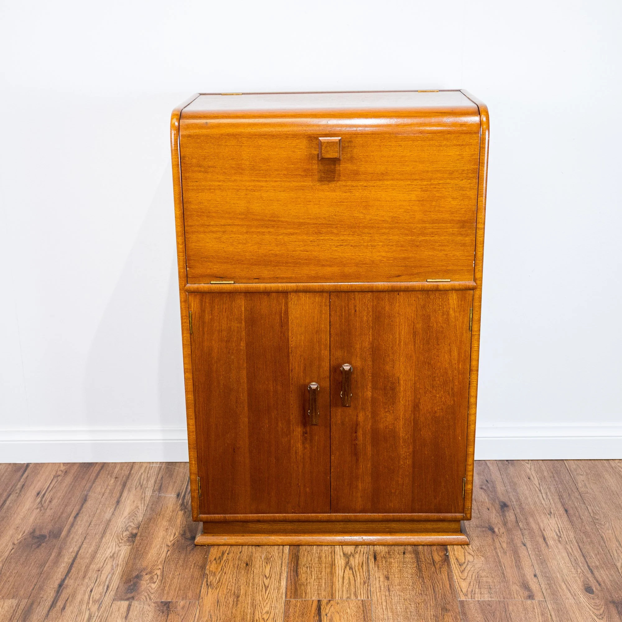 Art Deco Walnut Cantilever Cocktail Cabinet