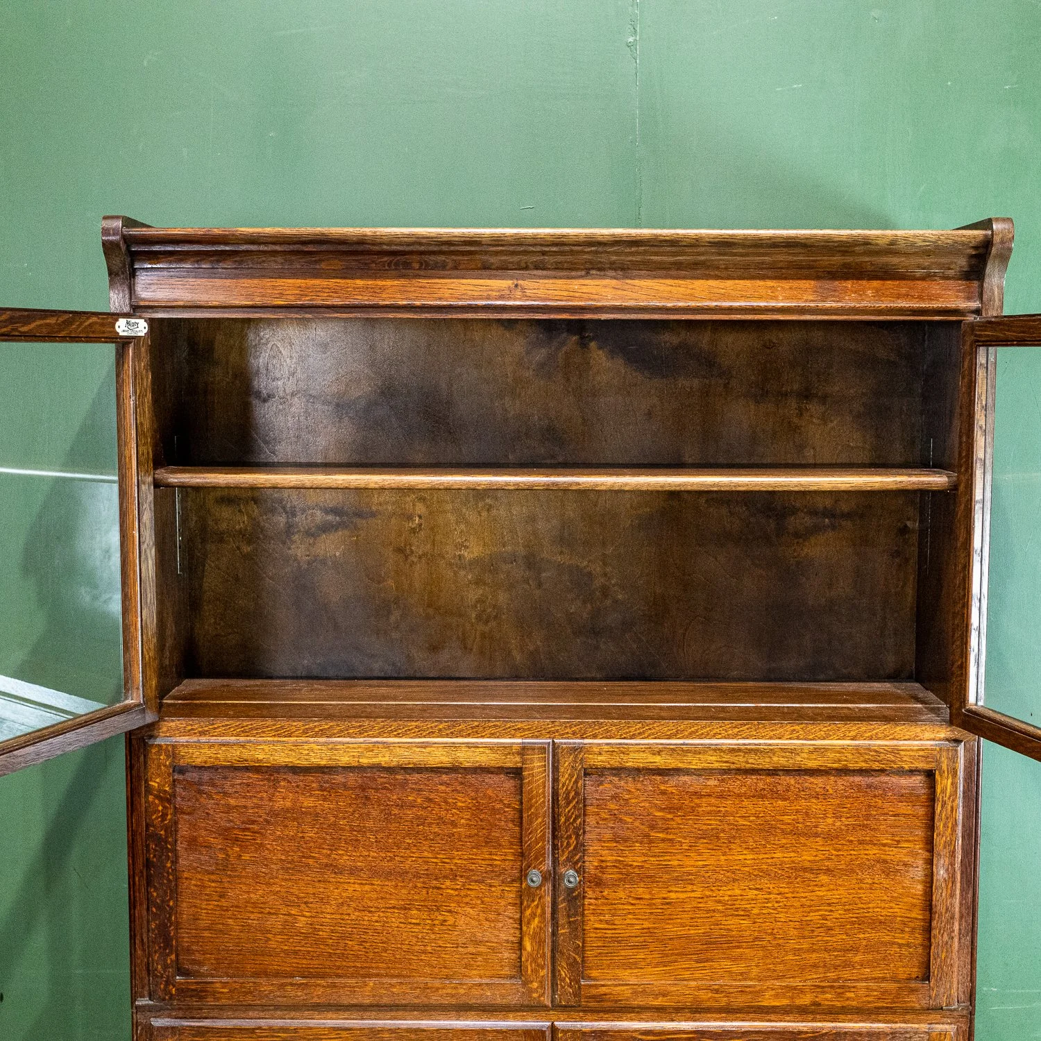 Minty Four Section Oak Stacking Secretaire Bookcase