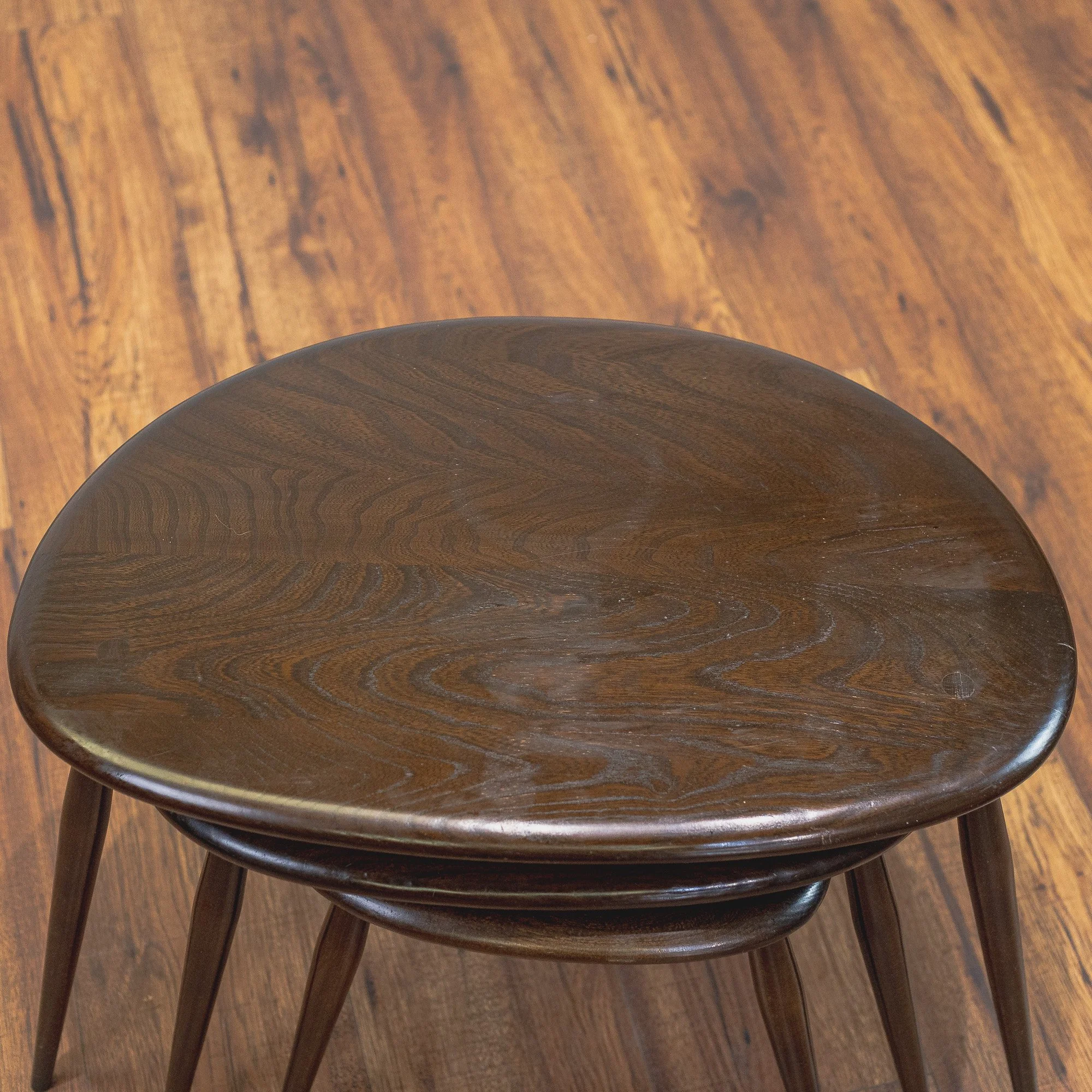 Ercol Pebbles Model 354 Nest of Tables Dark Brown Finish -7.jpg
