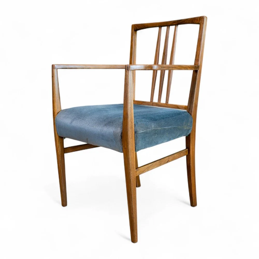 Alfred Cox Walnut Dining Table & 6 Elbow Chairs