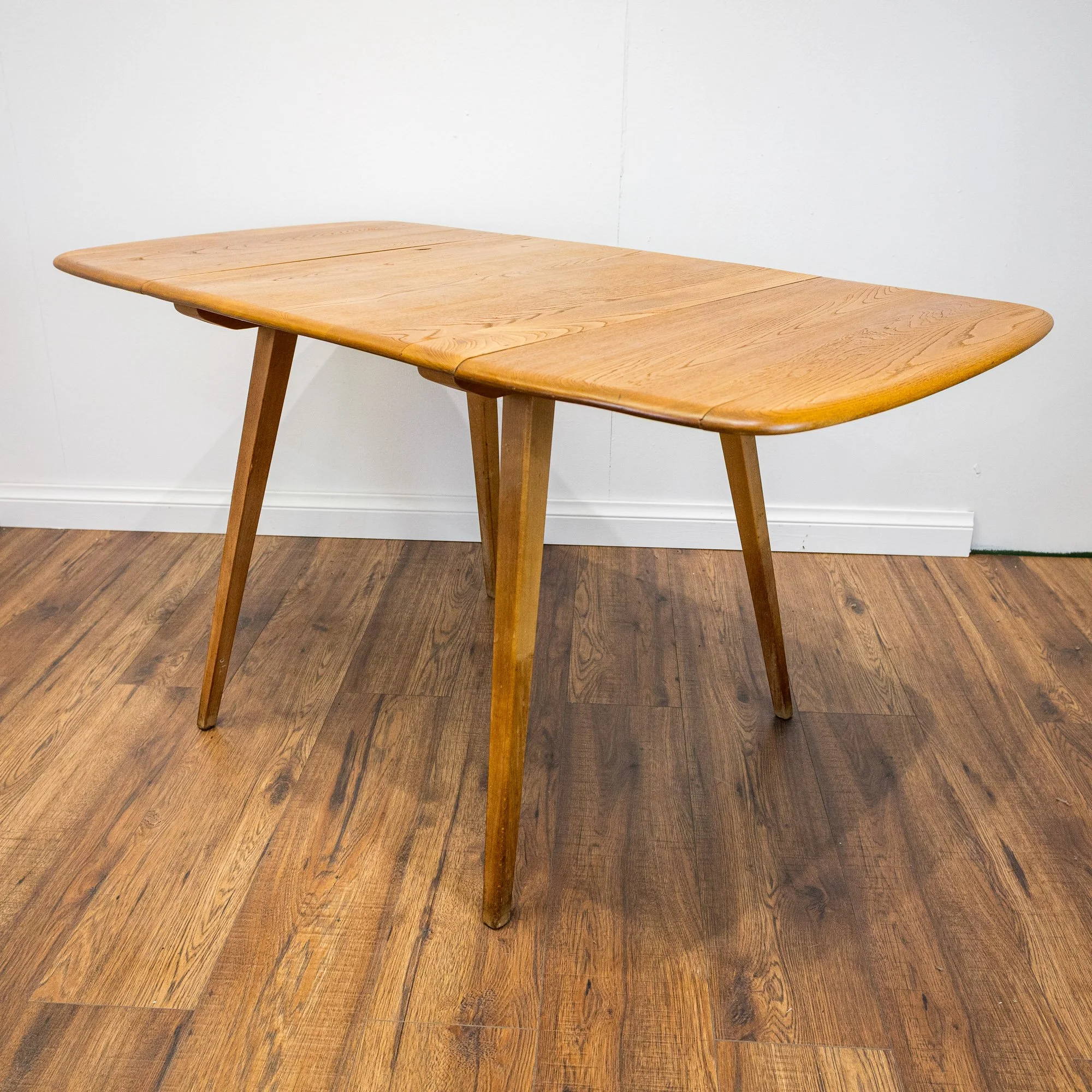 Ercol Blonde Elm Windsor Drop Leaf Dining Table Model 383
