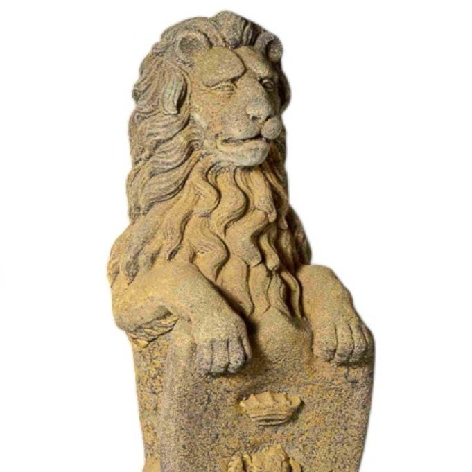 Pair of English Stone Westcott Lions