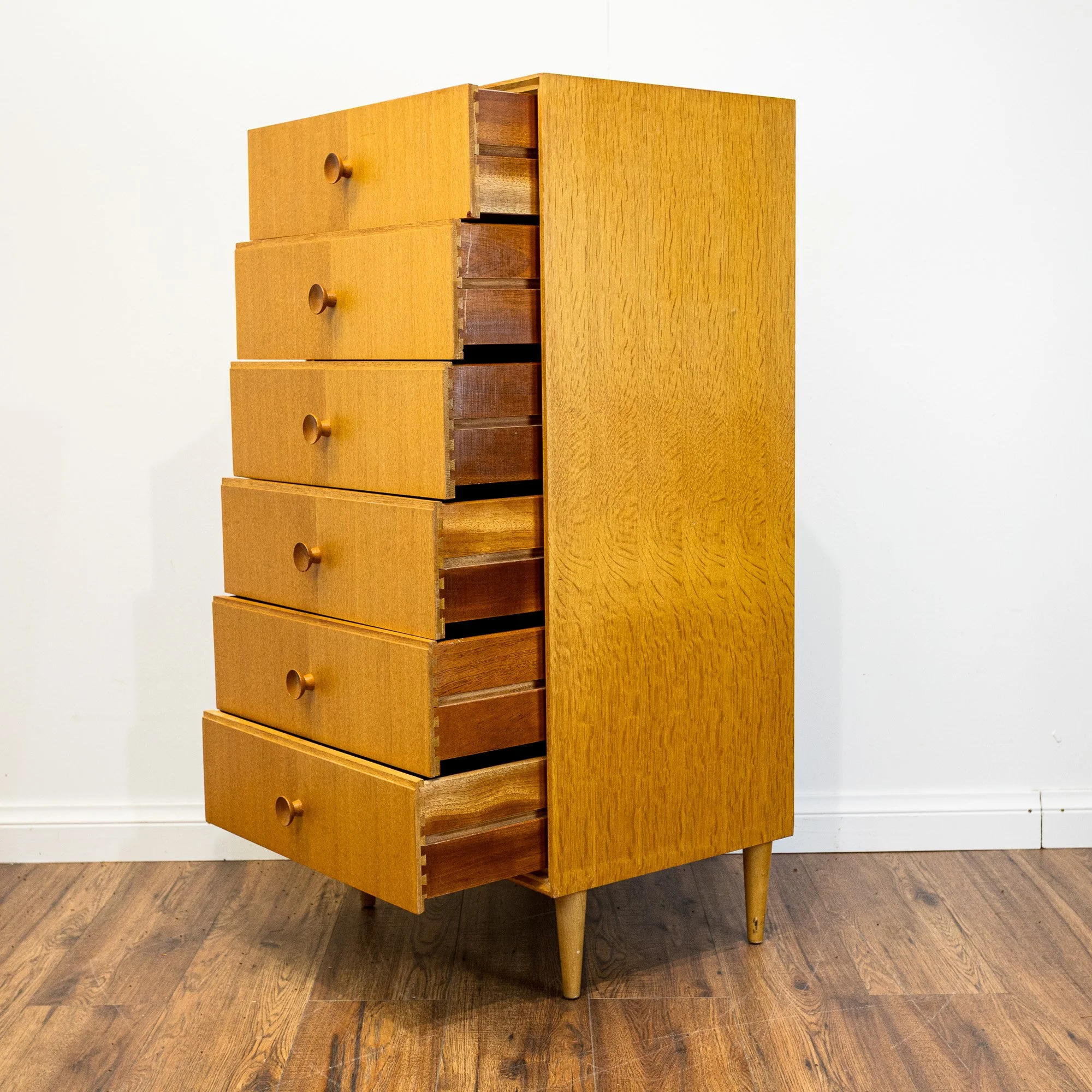 Meredew Teak 6 Drawer Tallboy