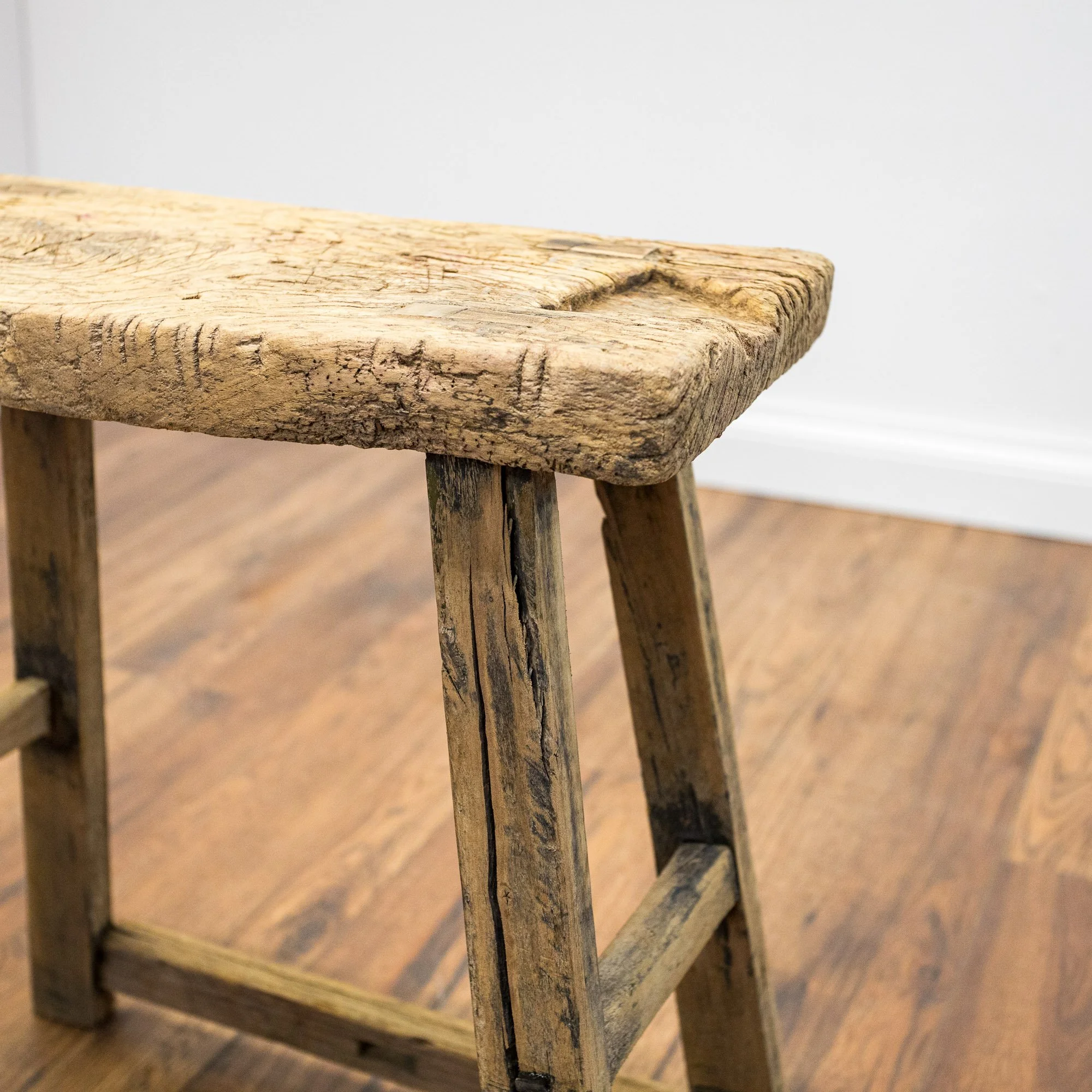 Rustic Reclaimed Elm Stool