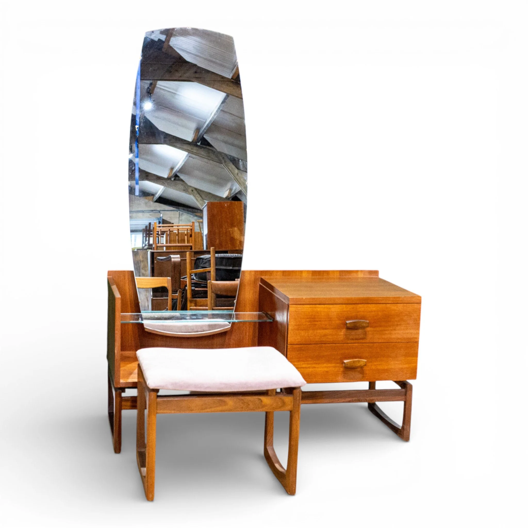 G Plan Quadrille Teak Dressing Table and Stool