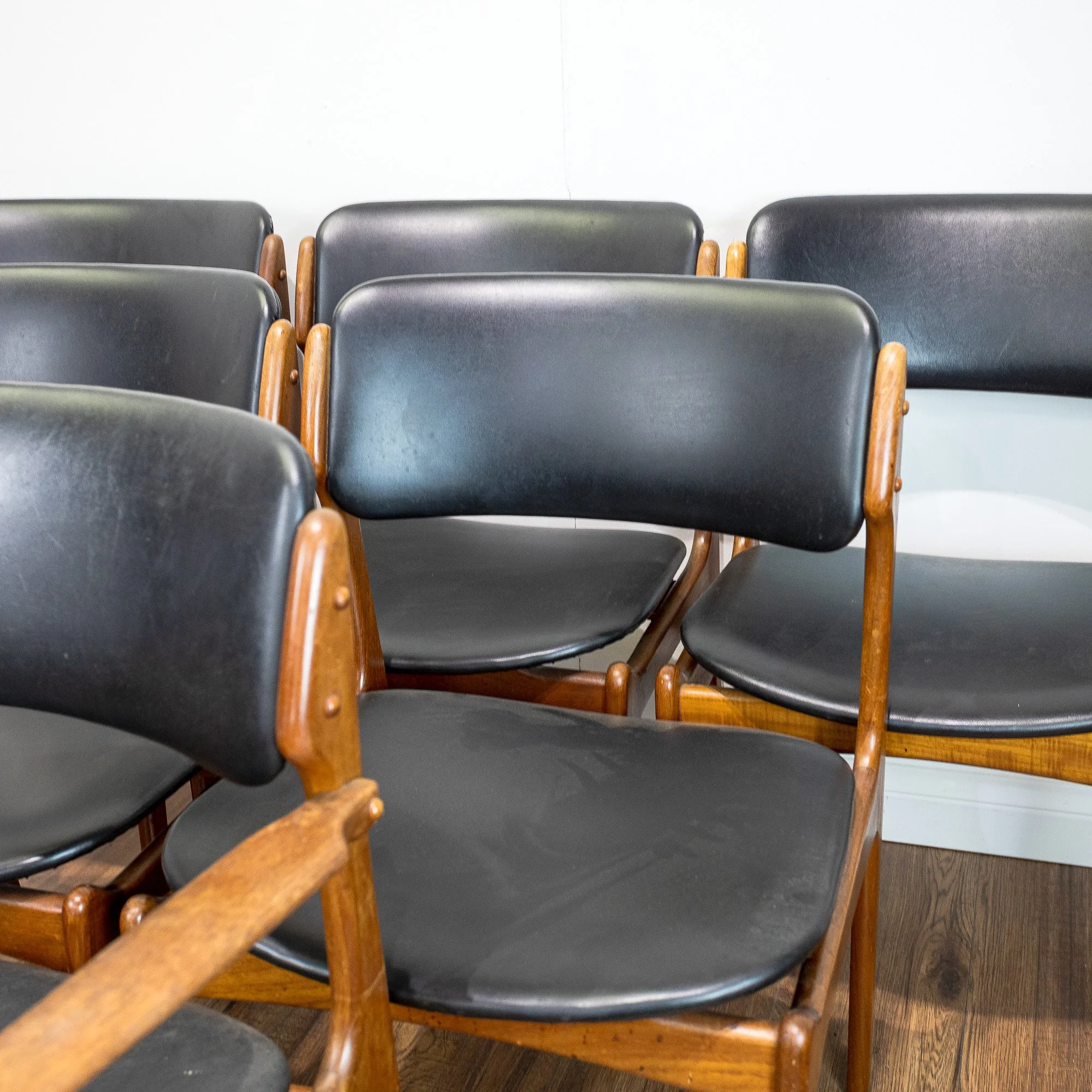Erik Buch for OD Møbler Model 49 & 50 Teak Dining Chairs x6