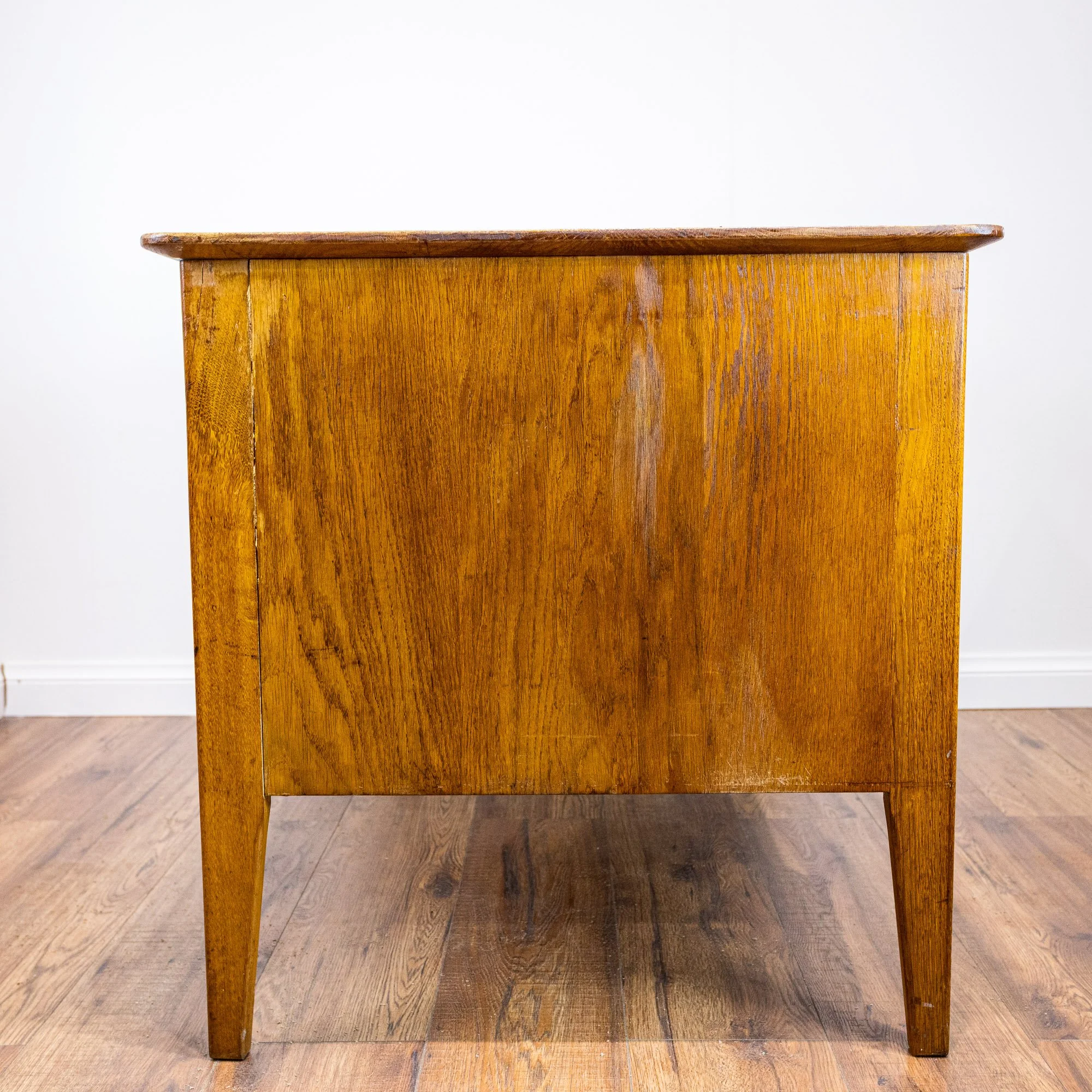 1950s Large Oak Office Pedestal Desk