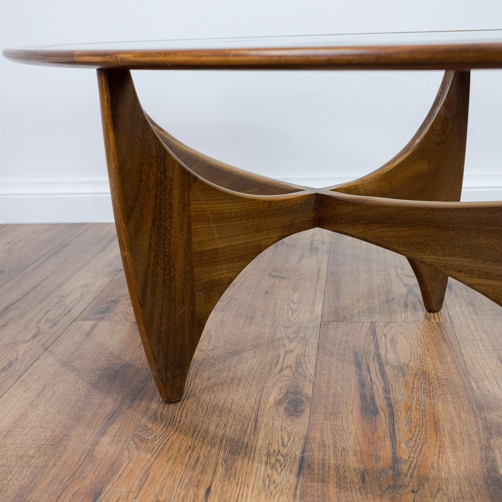 G Plan Oval Astro Glass & Teak Coffee Table