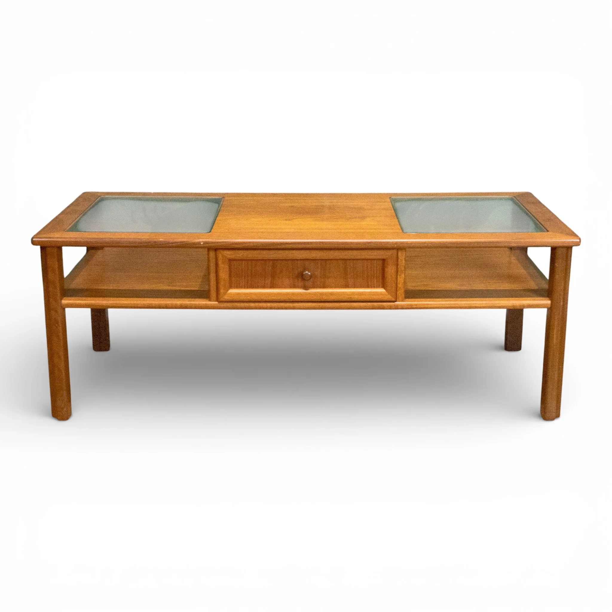 Teak Glass Top Coffee Table
