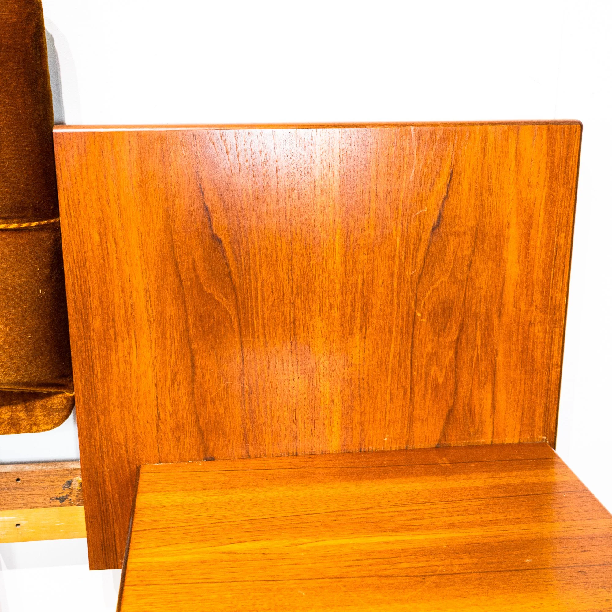 G Plan Fresco Teak Double Button Back Headboard with Floating Bedside Cabinets by V. B. Wilkins