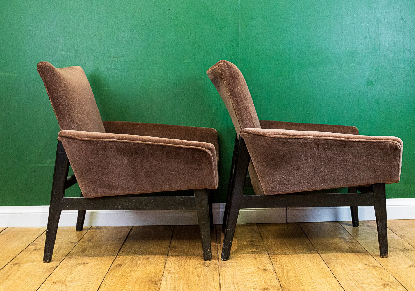 Parker Knoll Pair of Velvet Armchairs