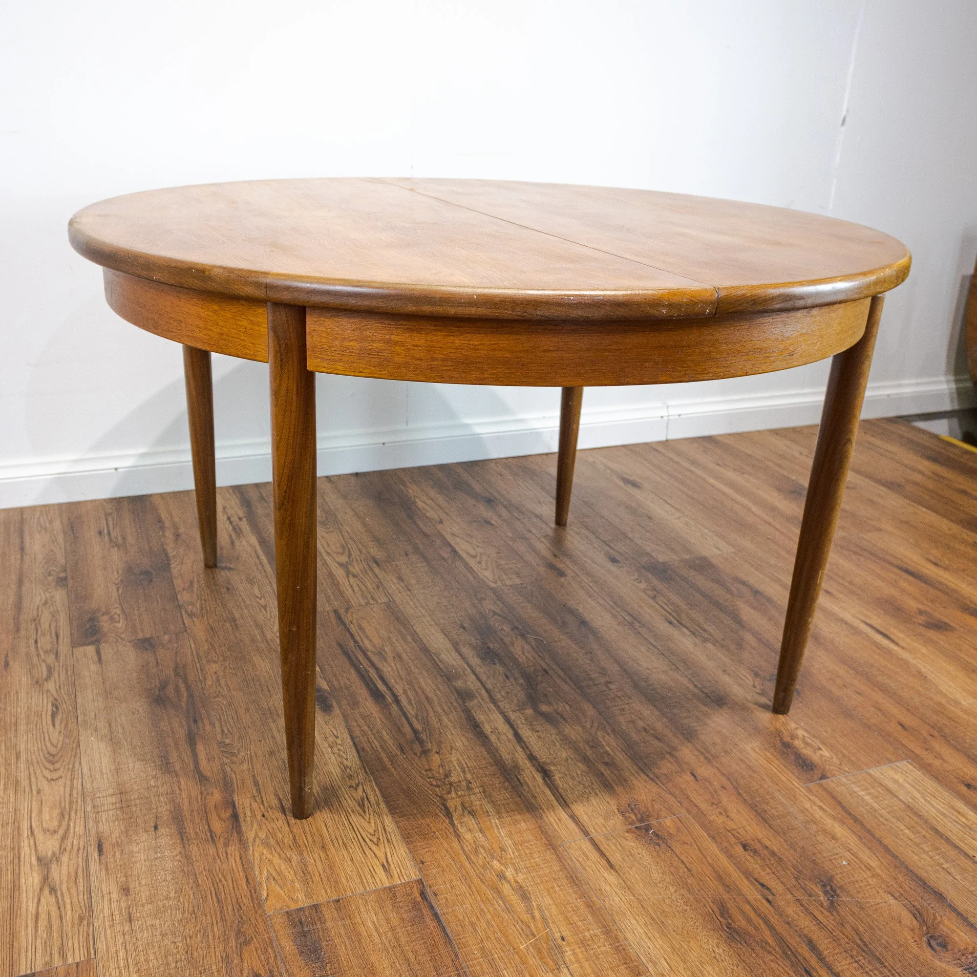 G Plan Fresco Teak Round Extending Dining Table by V. B. Wilkins