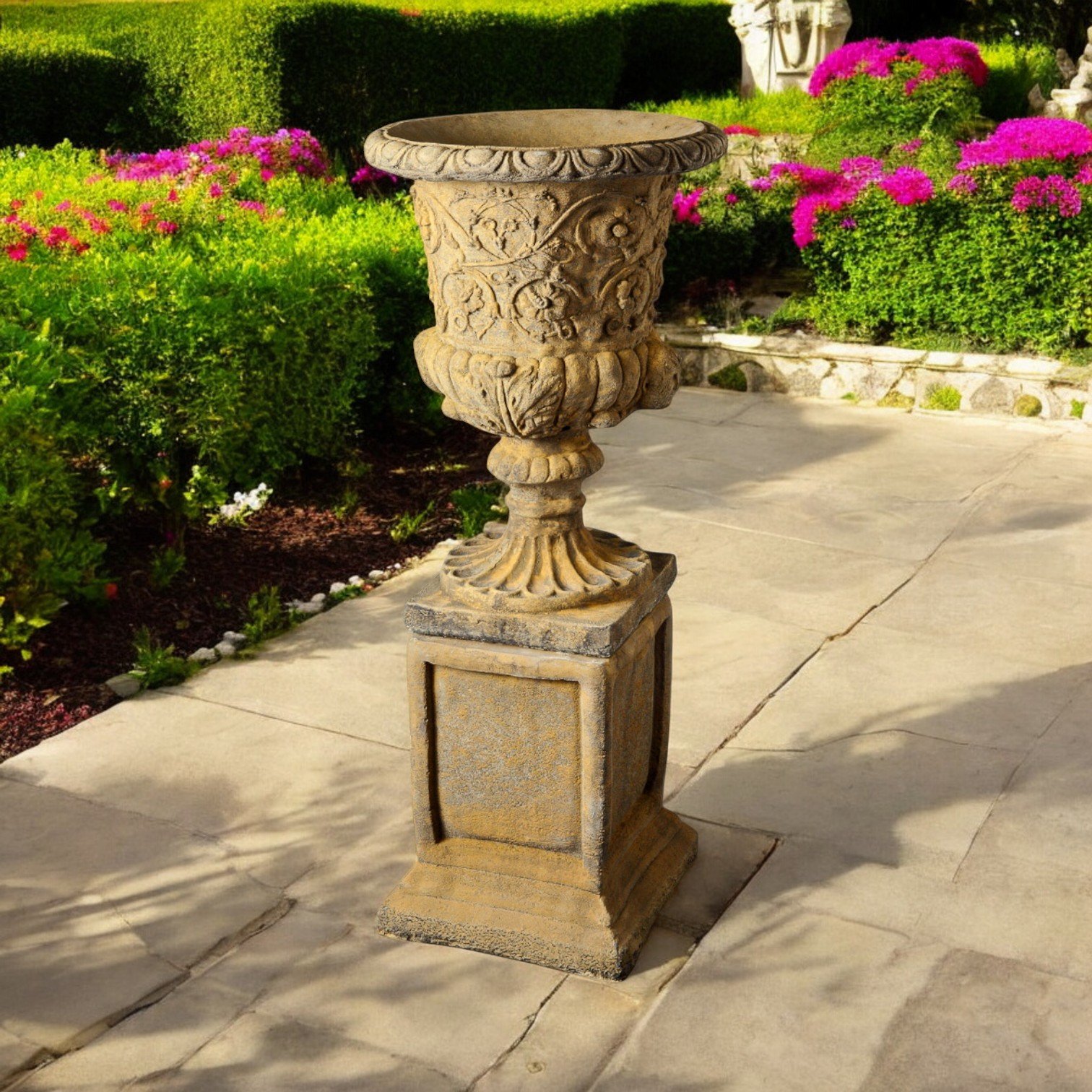 Georgian Urn Deep Garden Planter - English Stone