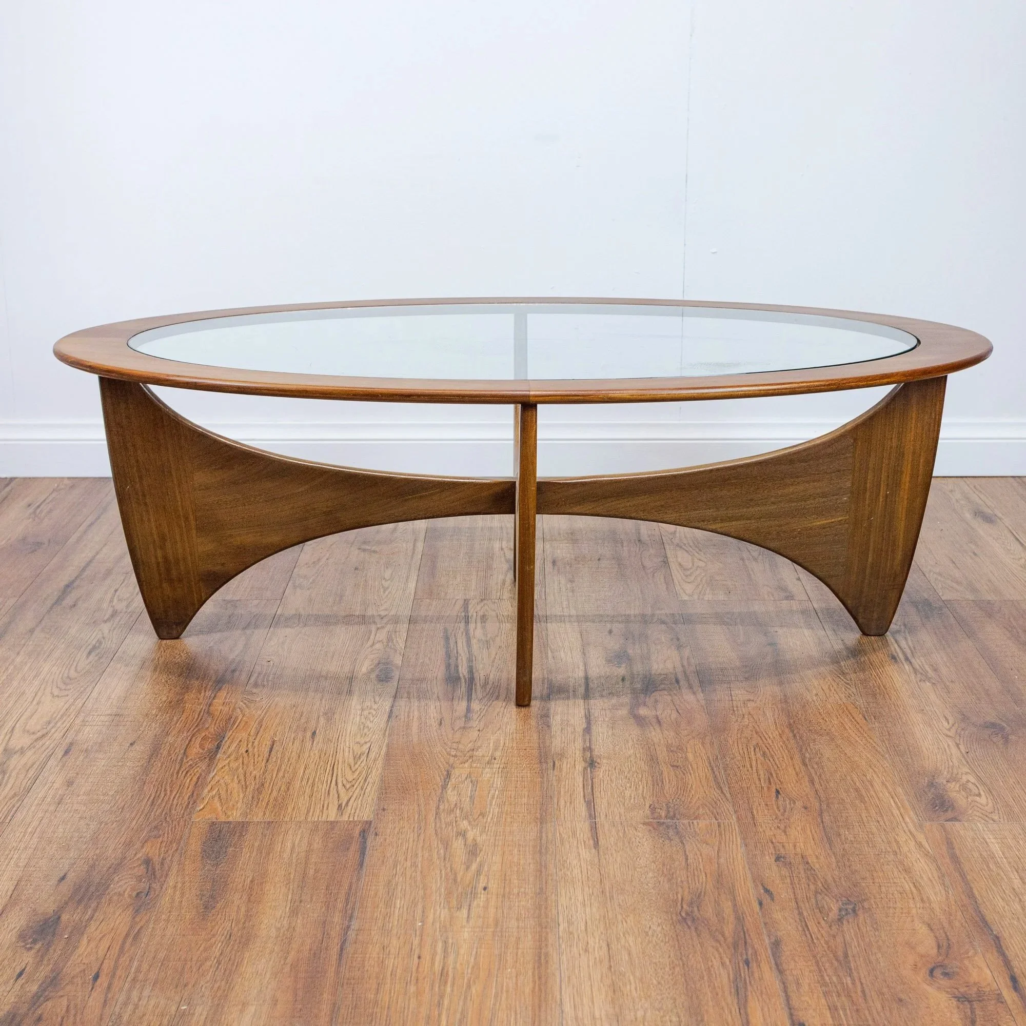 G Plan Oval Astro Glass & Teak Coffee Table
