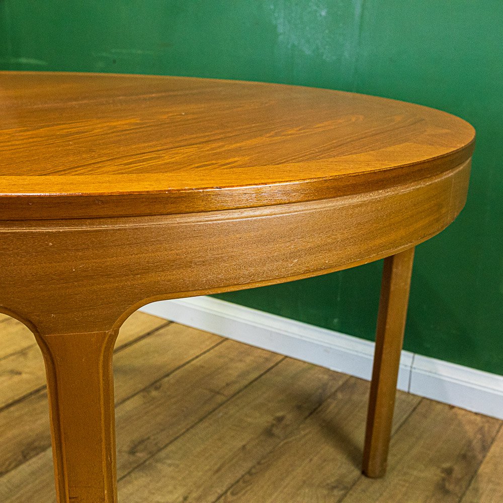 Nathan Round Extending Crossbanded Teak Dining Table
