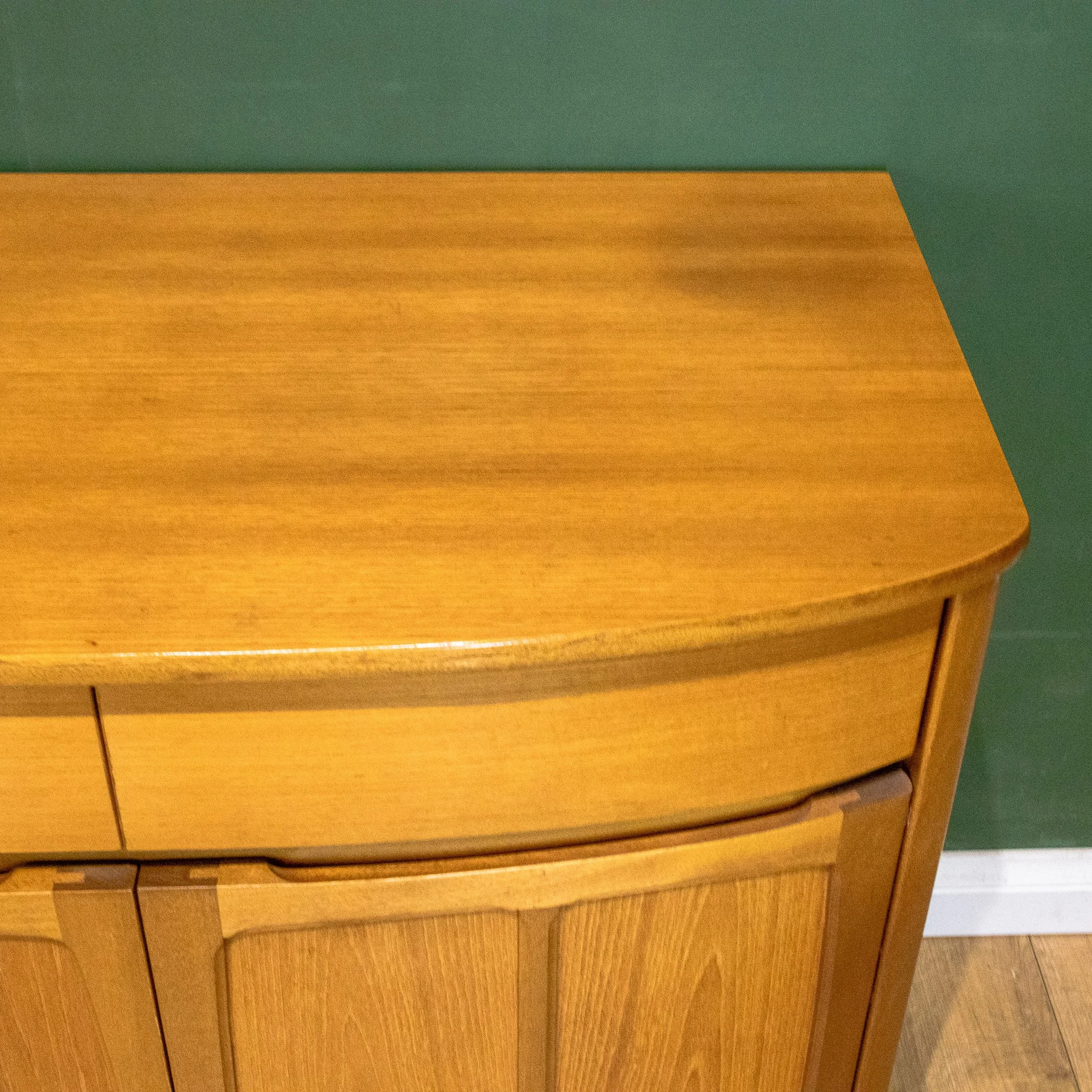 Nathan Squares Curved Teak Sideboard