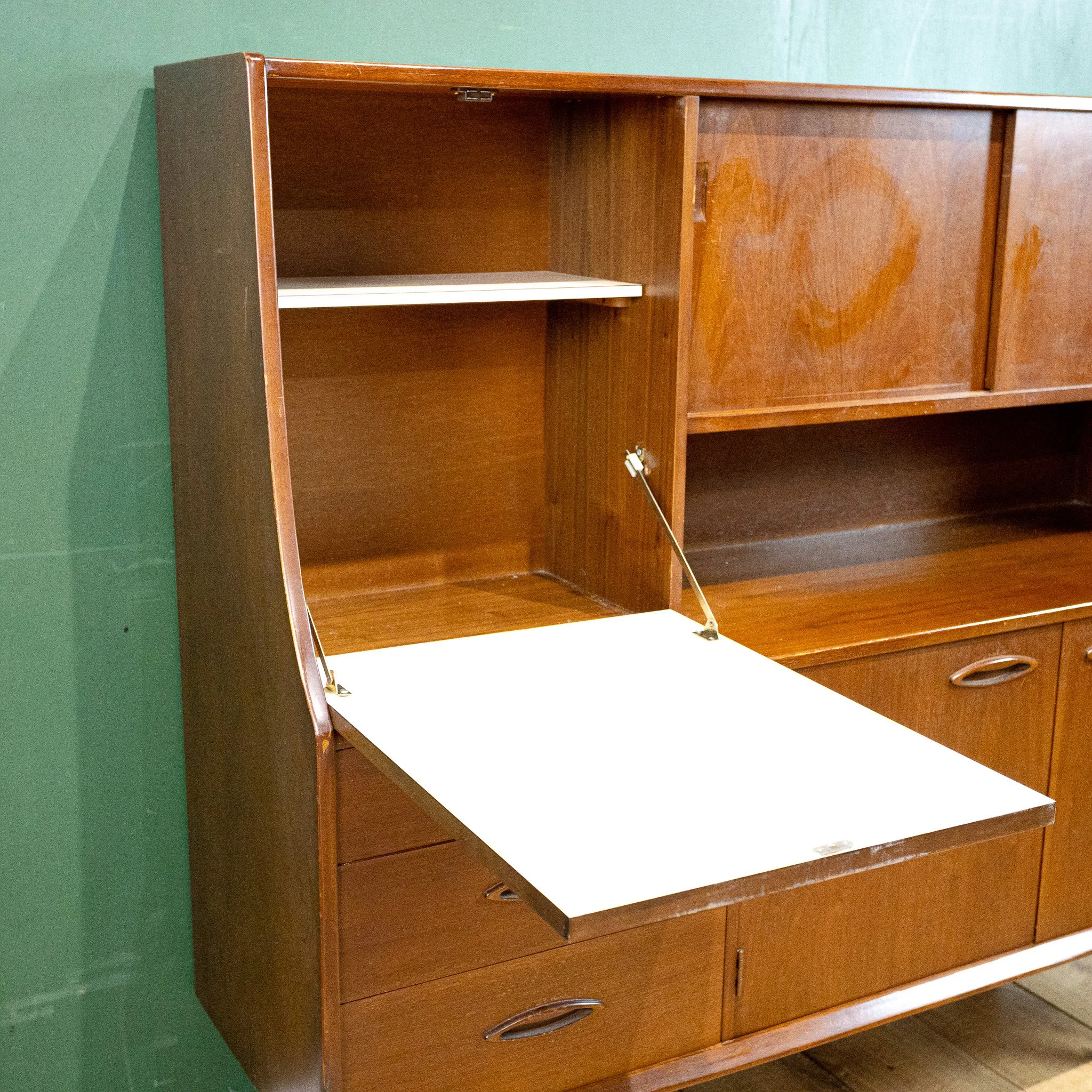 Jentique Teak Mid Century Highboard Cocktail Cabinet