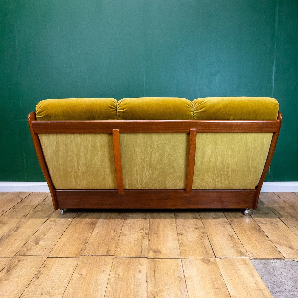 G Plan Saddle Sofa 3Pc Suite in Original Avocado Green