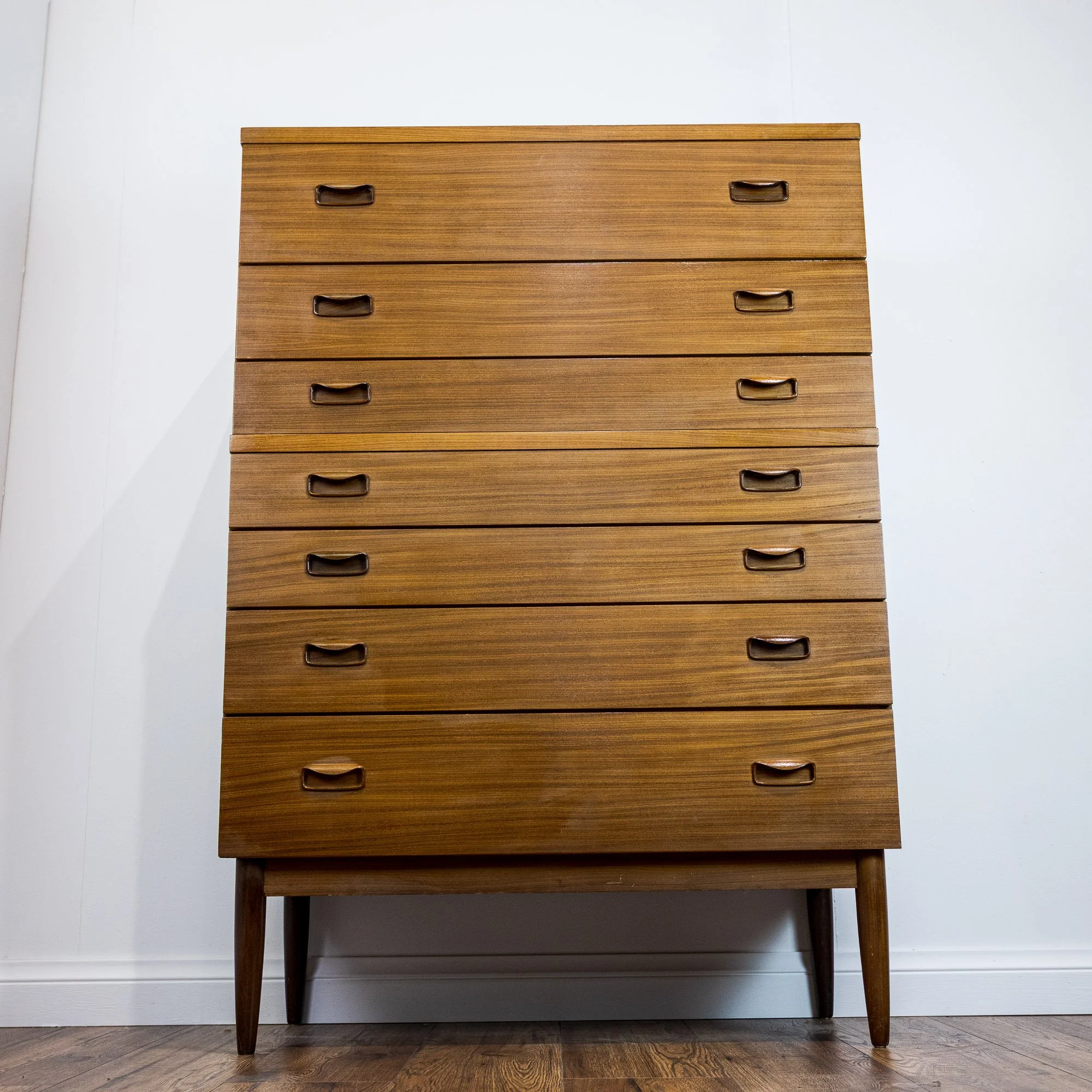 Wrighton Teak Tallboy Chest of 7 Drawers