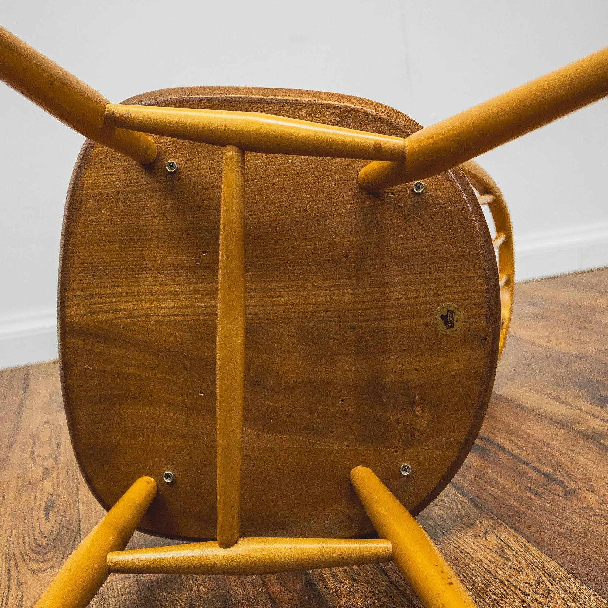 2 - Ercol Model 365 Blonde Elm Quaker Dining chairs x6-14.jpg