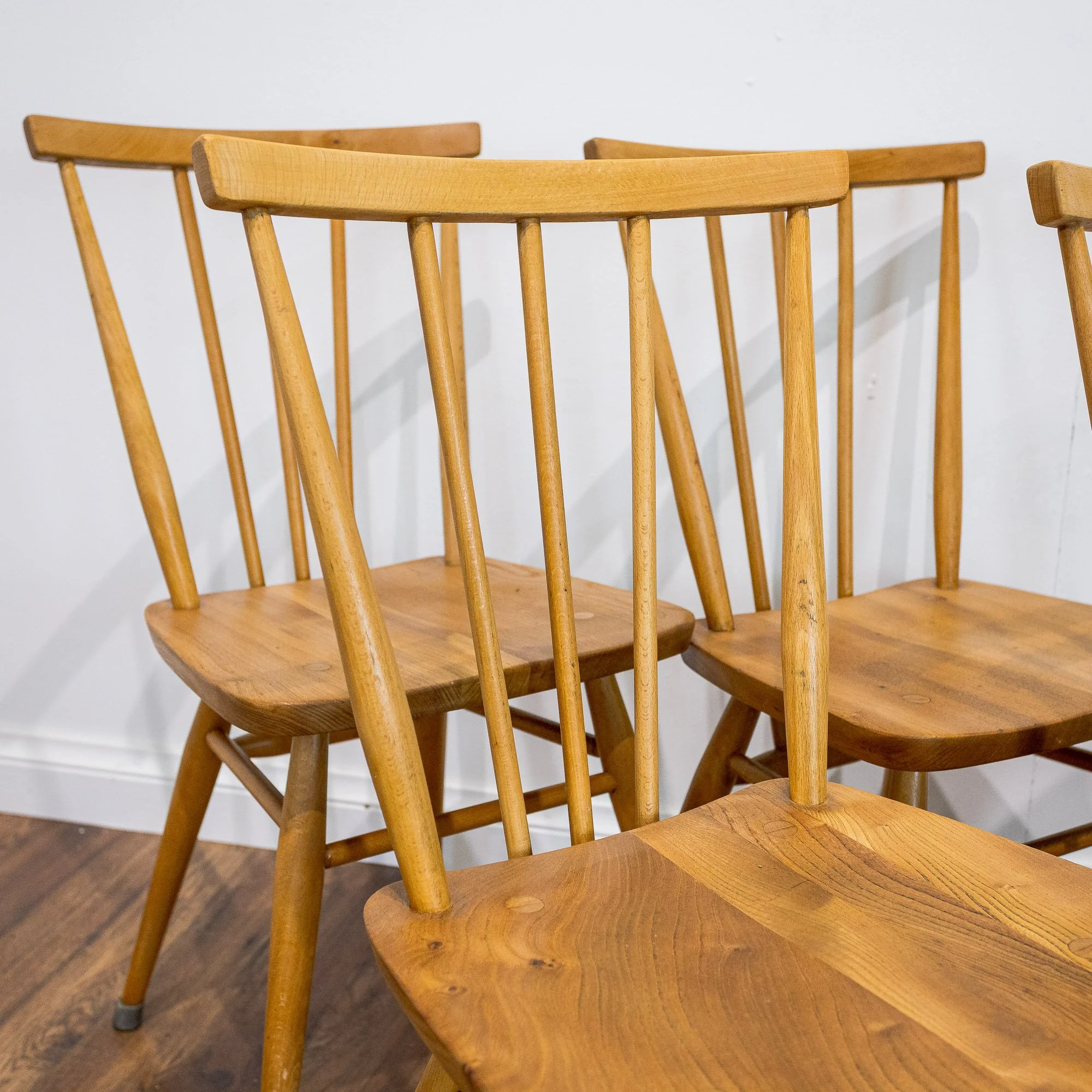 Ercol Model 391 Blue Label Elm and Beech Dining Chairs – Set of 4