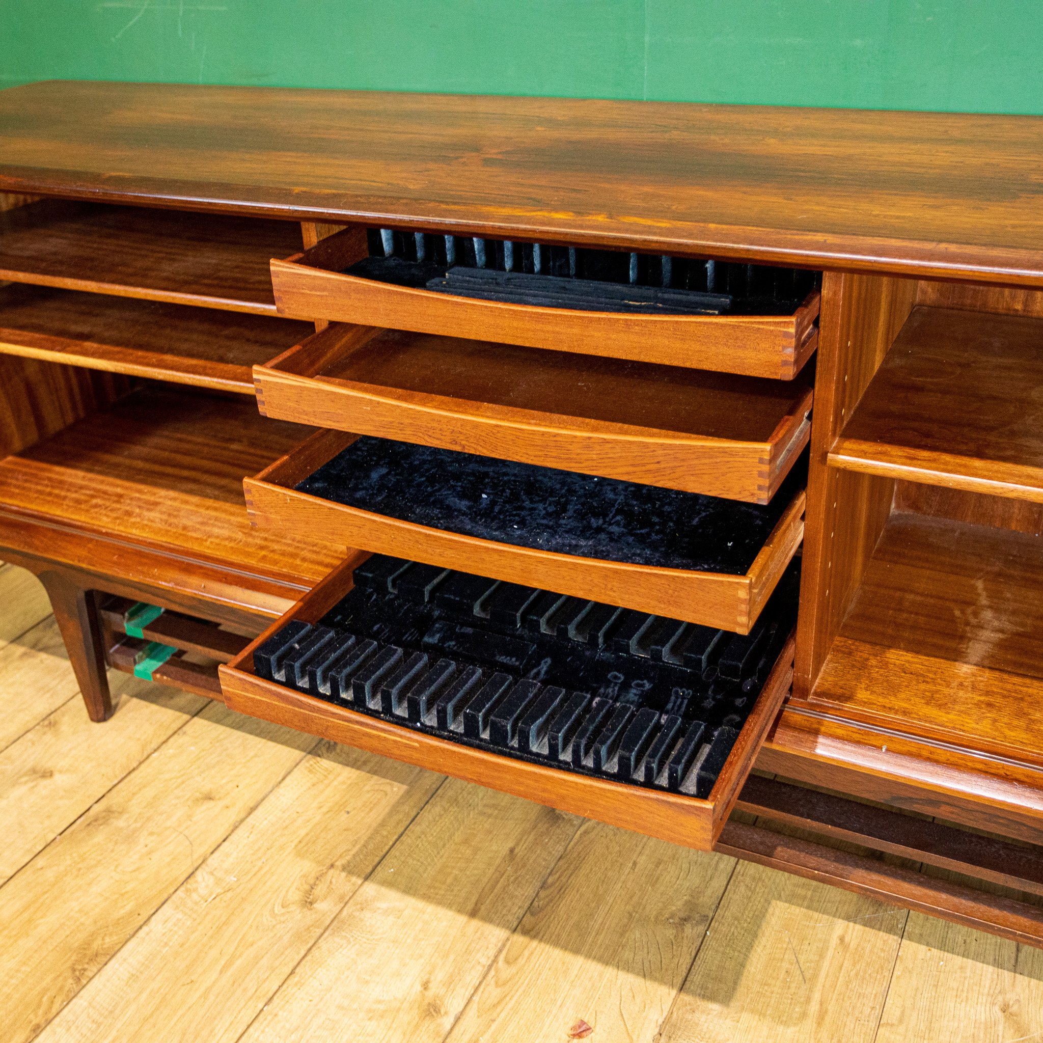 Bernhard Pedersen Rosewood Tambour Front Sideboard