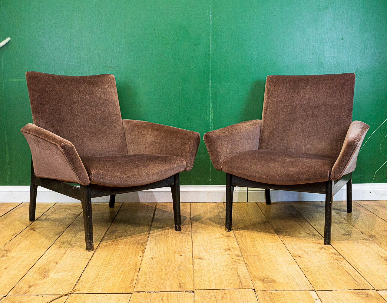 Parker Knoll Pair of Velvet Armchairs