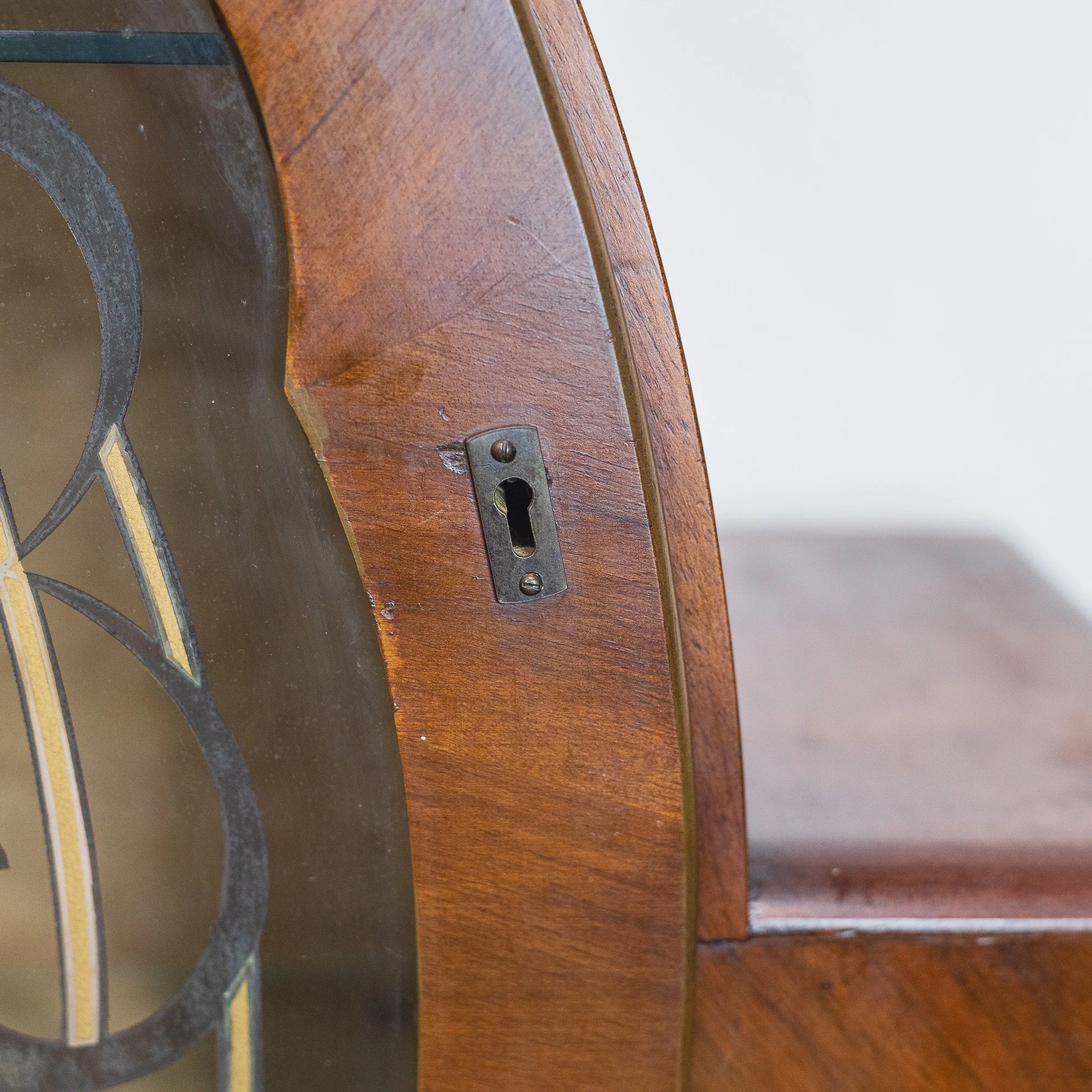 30. Art Deco Walnut Round Glass Door Display Cabinet-6.jpg