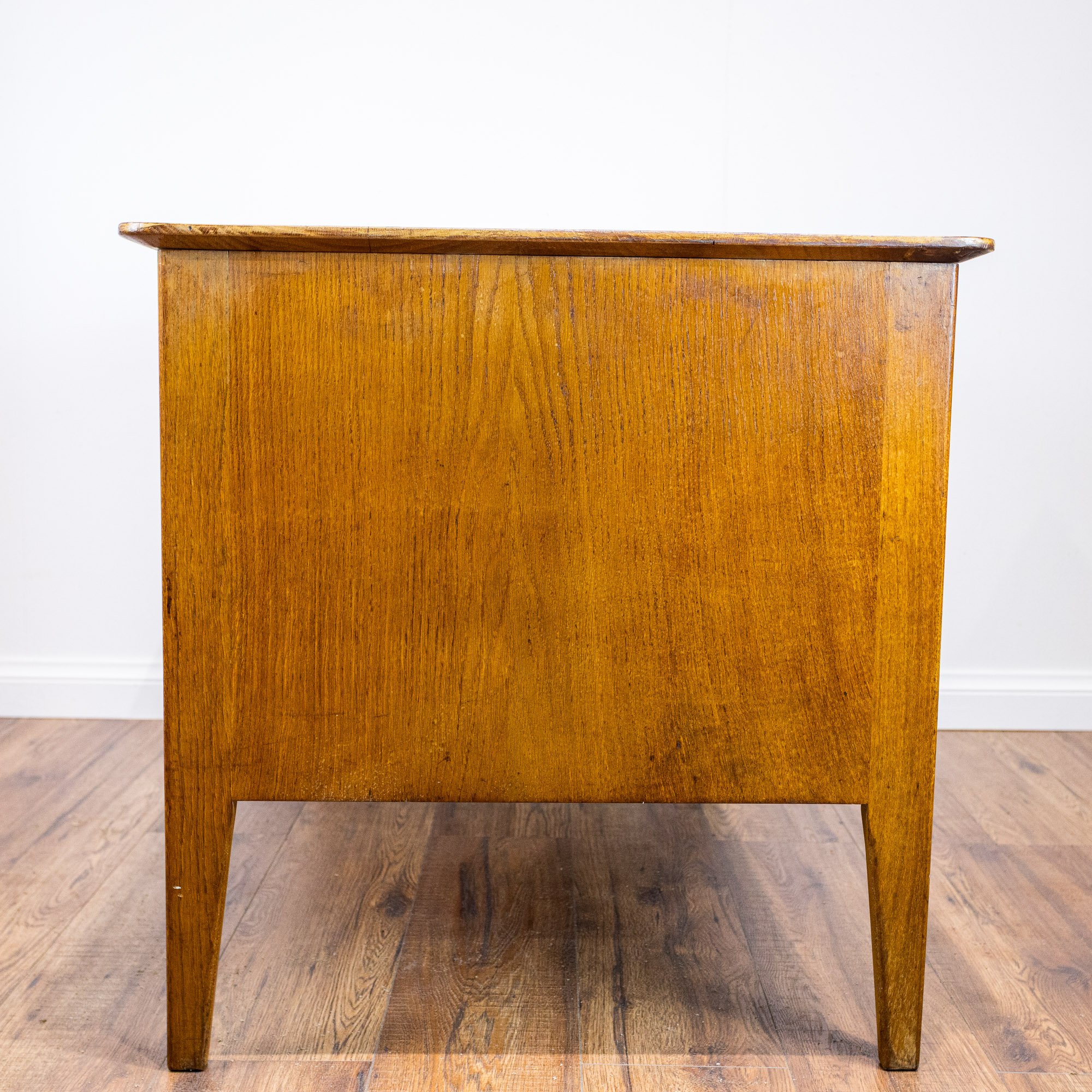 1950s Large Oak Office Pedestal Desk