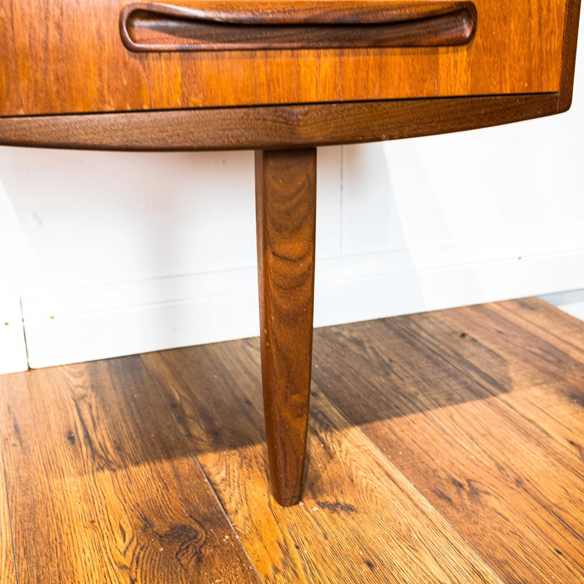 G Plan Fresco Teak Double Button Back Headboard with Floating Bedside Cabinets by V. B. Wilkins