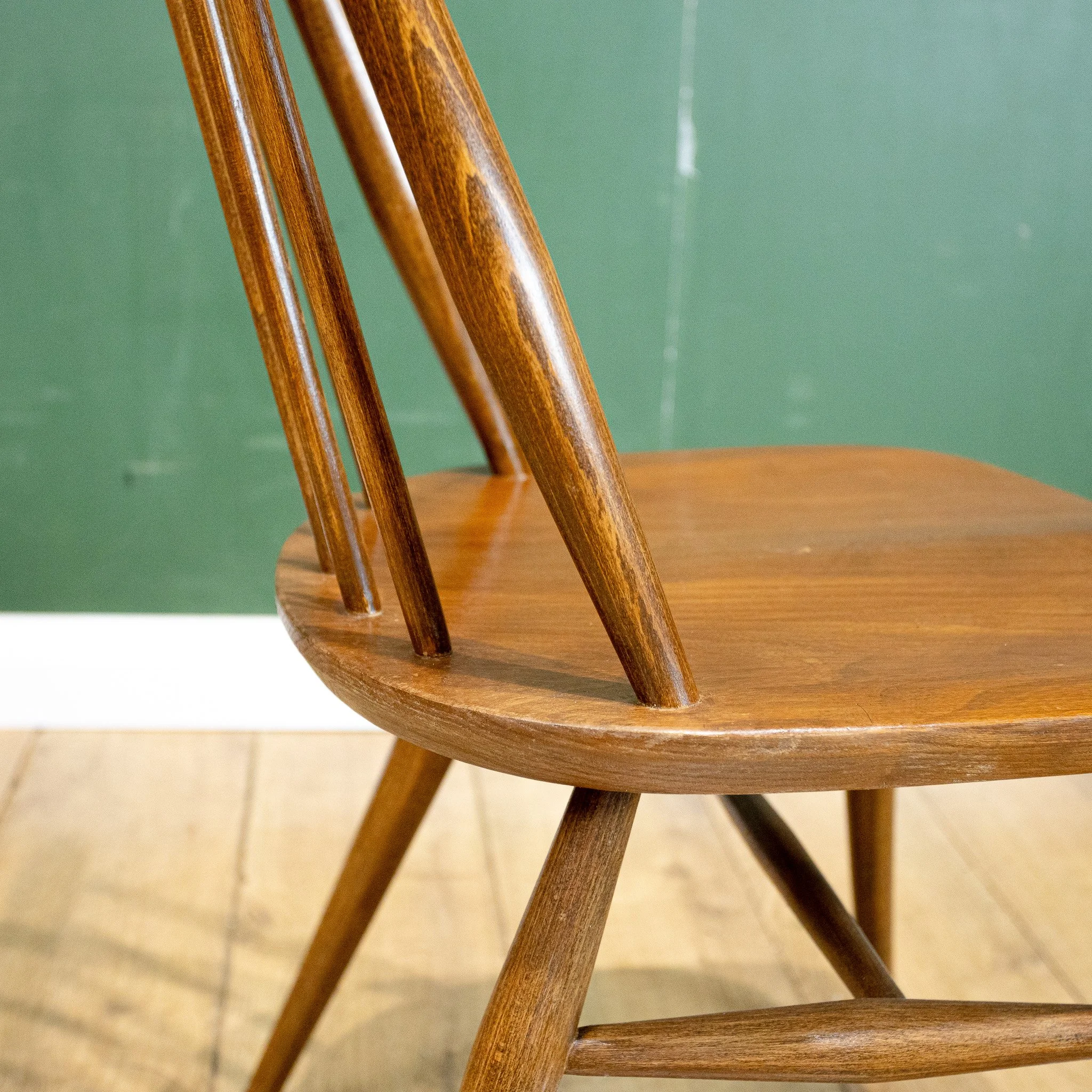 Ercol Blue Label Elm Goldsmith Chairs x6