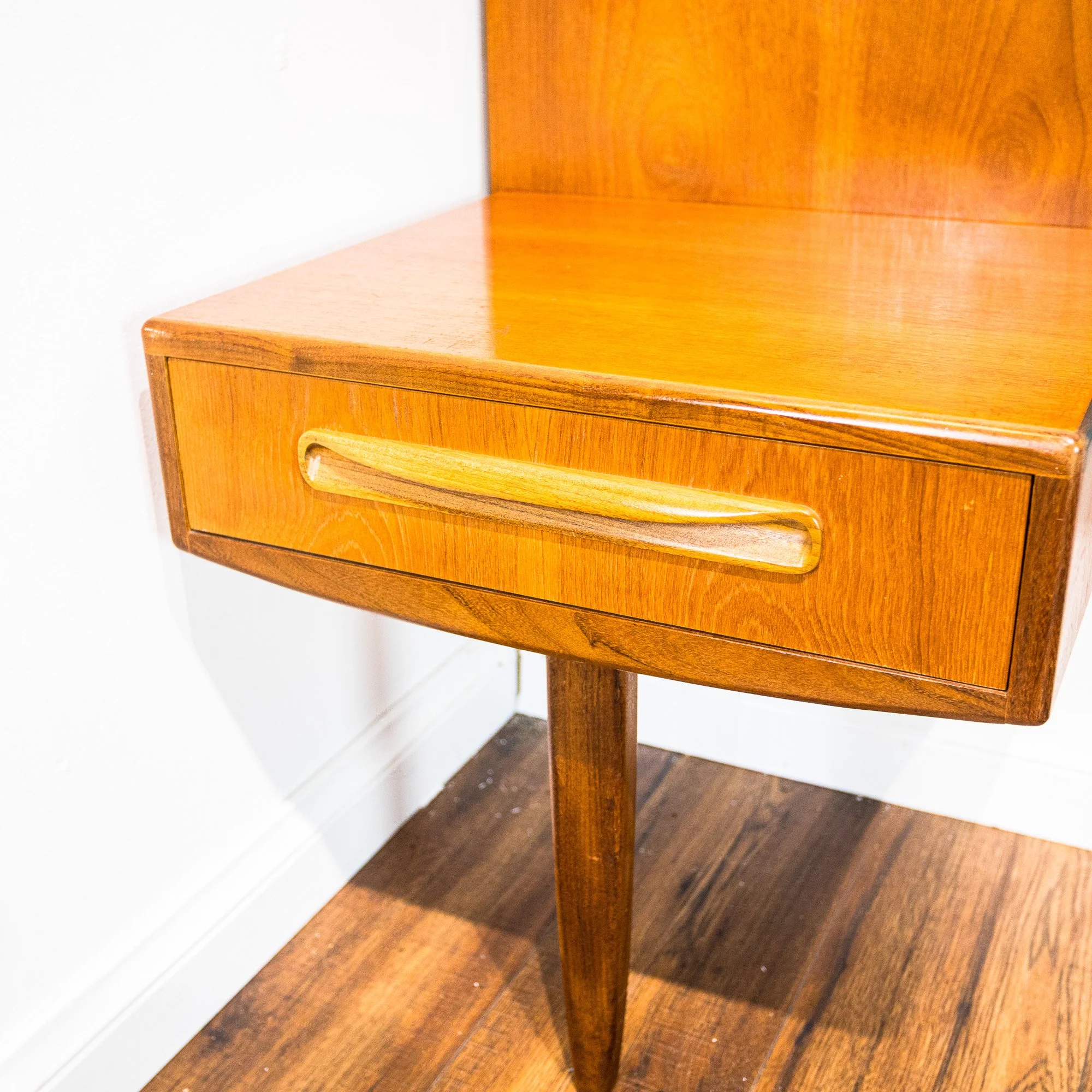 G Plan Fresco Teak Double Headboard with Floating Bedside Cabinets by V. B. Wilkins