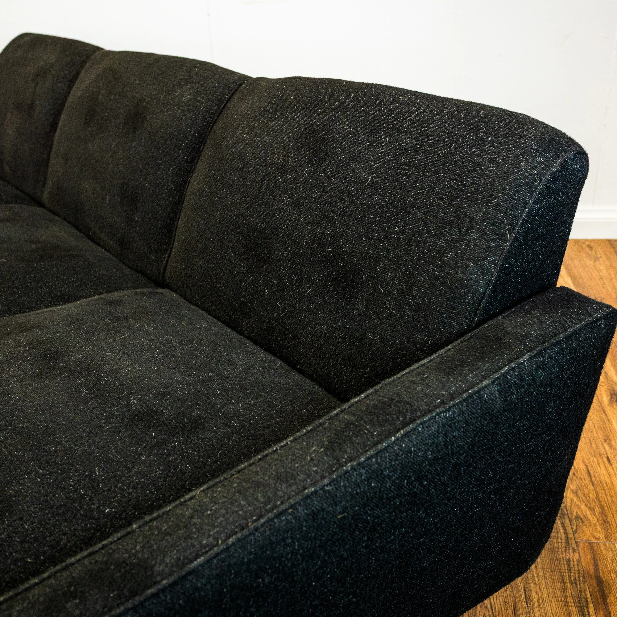 Mid Century Black Fold-Down 3-Seater Sofa Bed