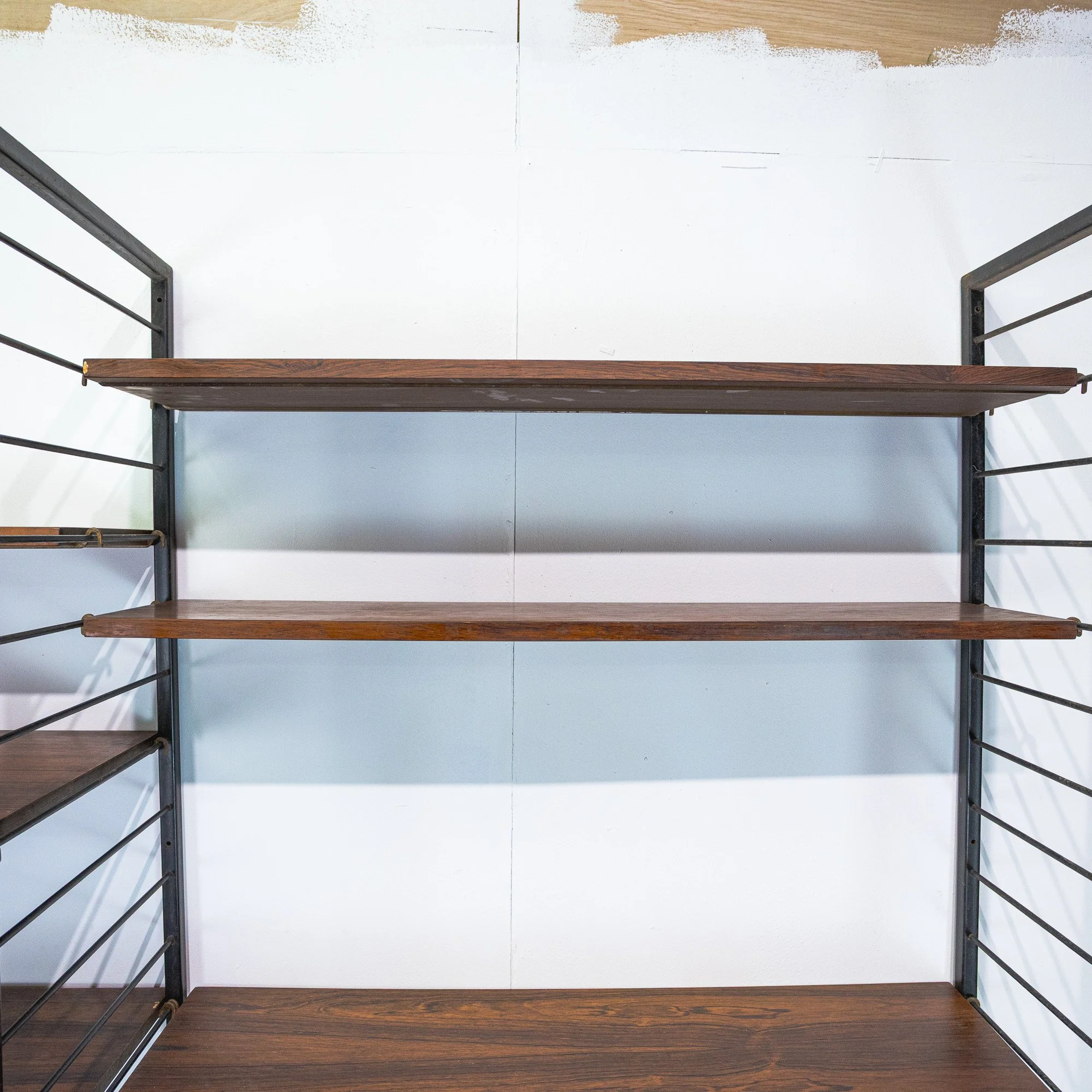 Staples Ladderax Rosewood Two-Bay Wall System