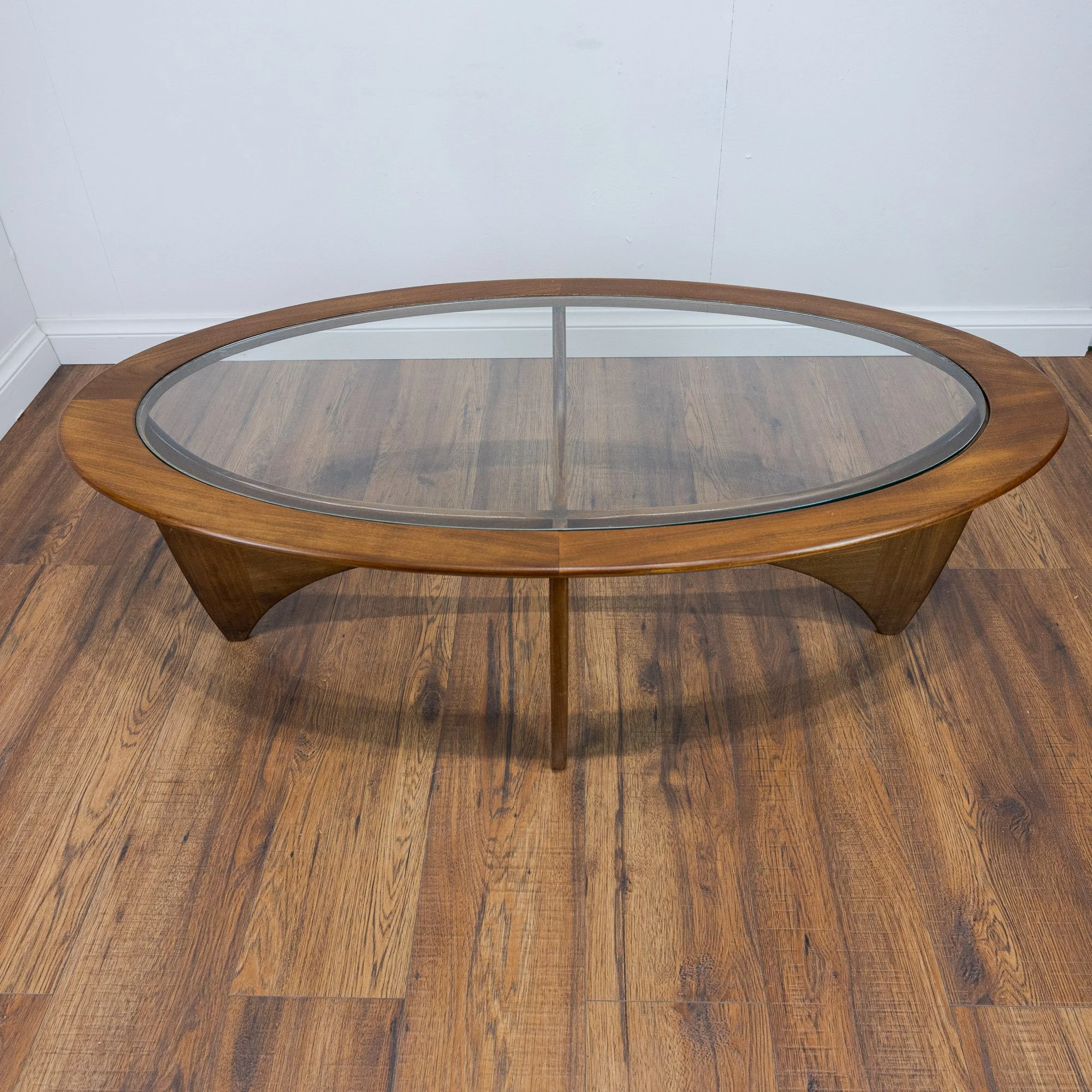 G Plan Oval Astro Glass & Teak Coffee Table