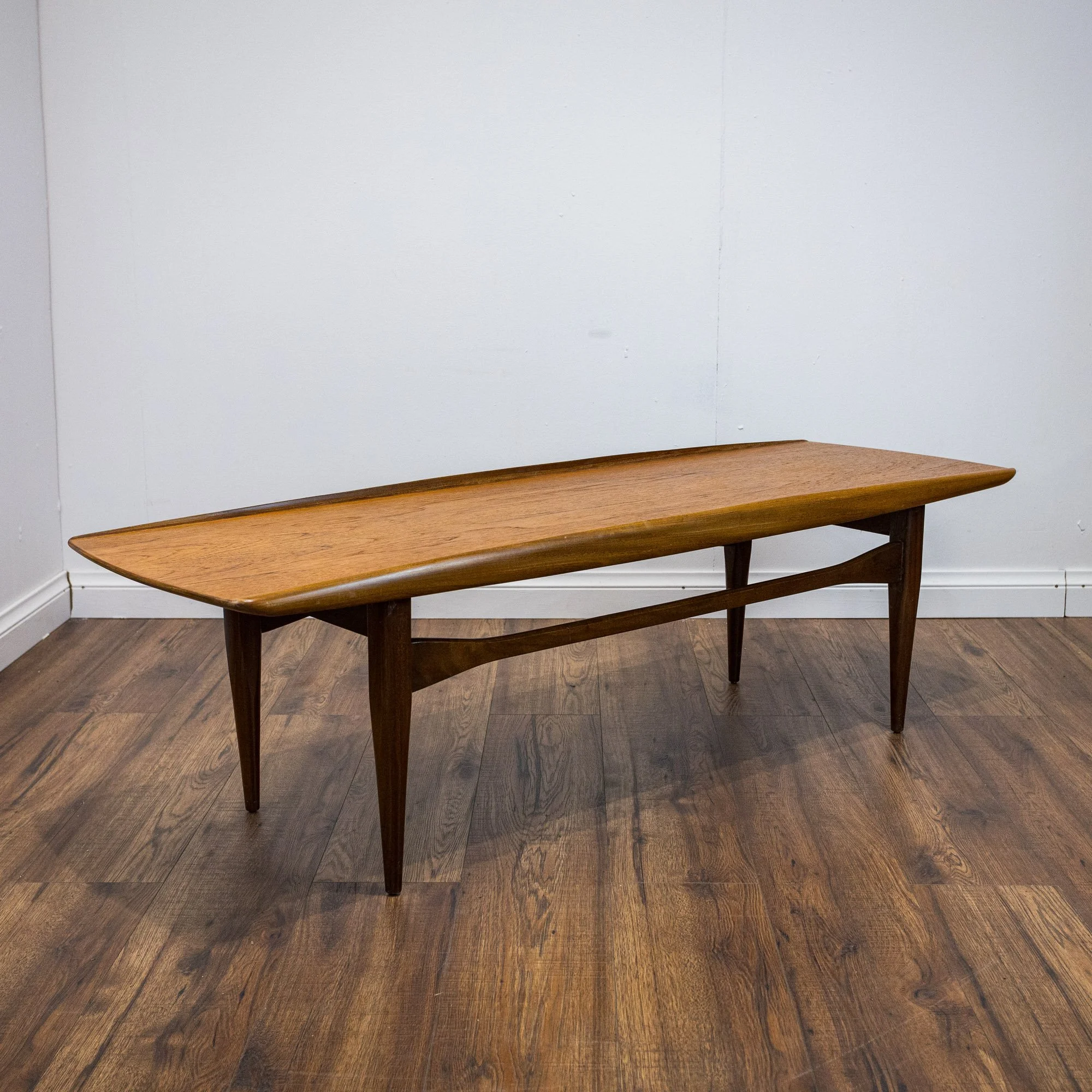 Long Teak Mid Century Coffee Table