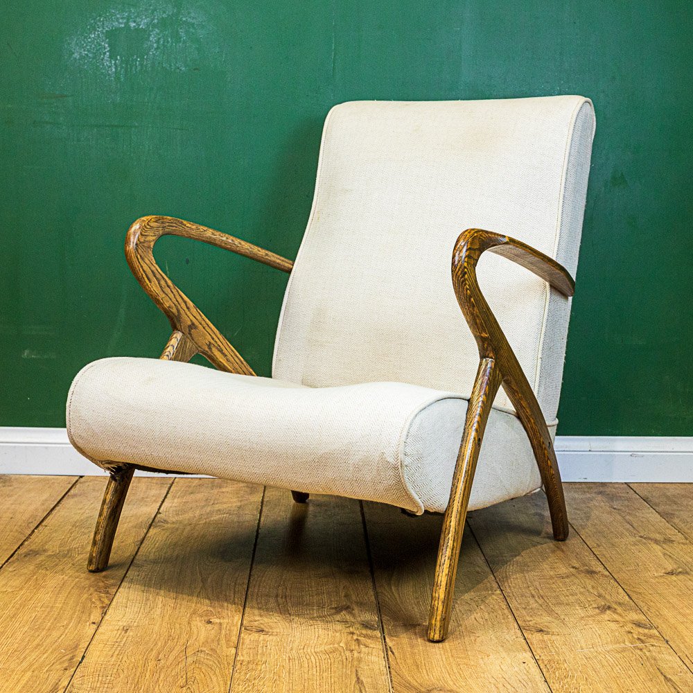 Mid Century Oak Fireside Armchair