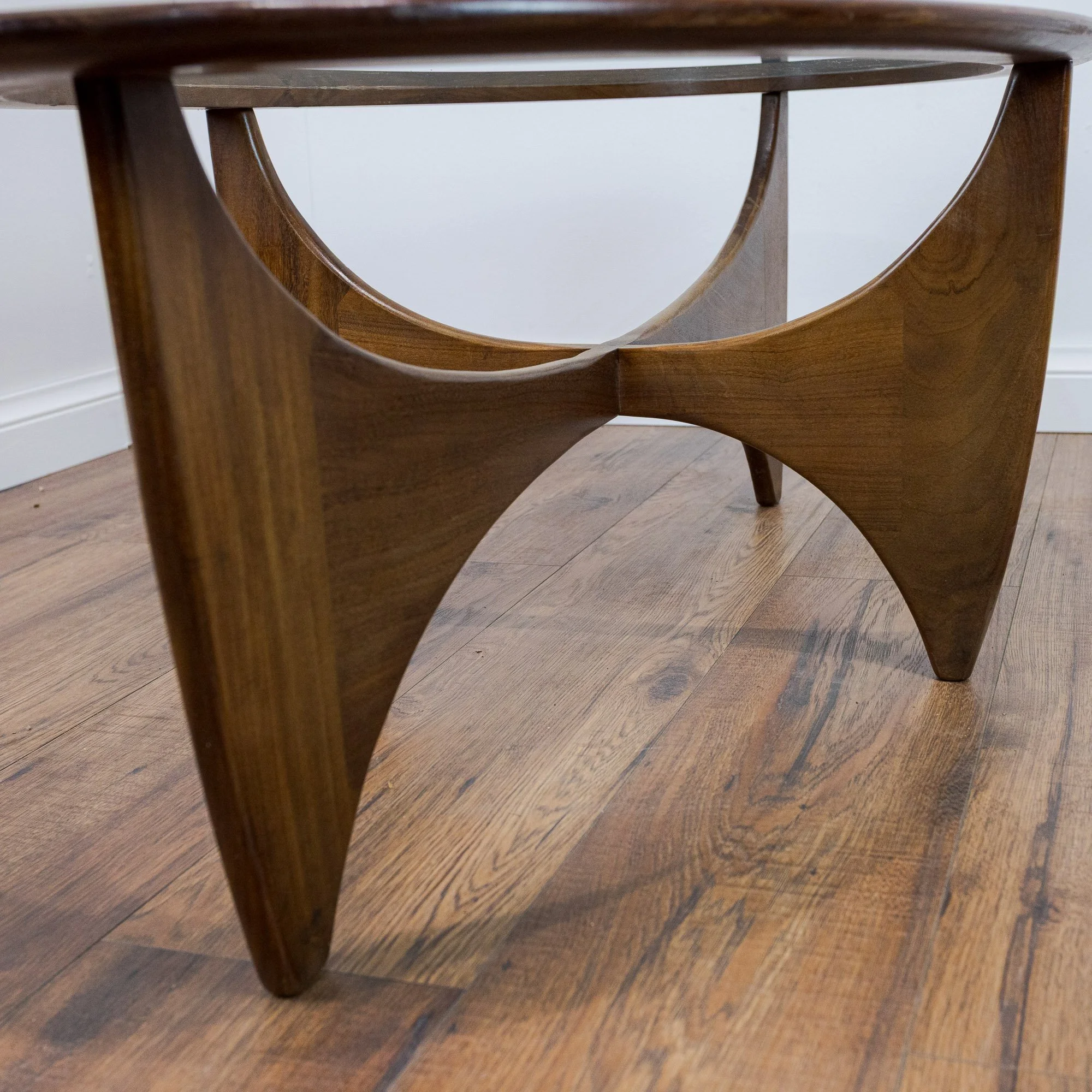 G Plan Oval Astro Glass & Teak Coffee Table