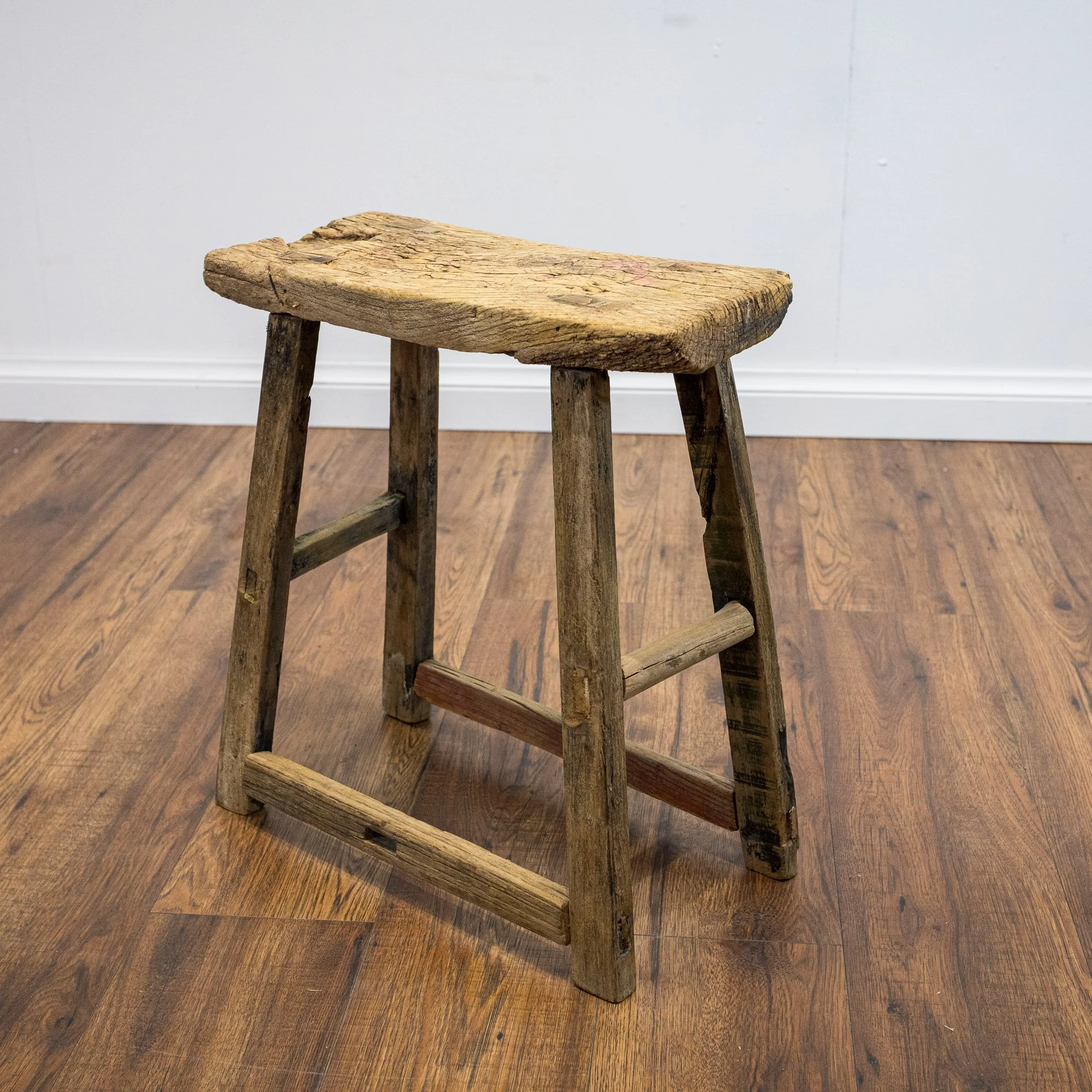 Rustic Reclaimed Elm Stool
