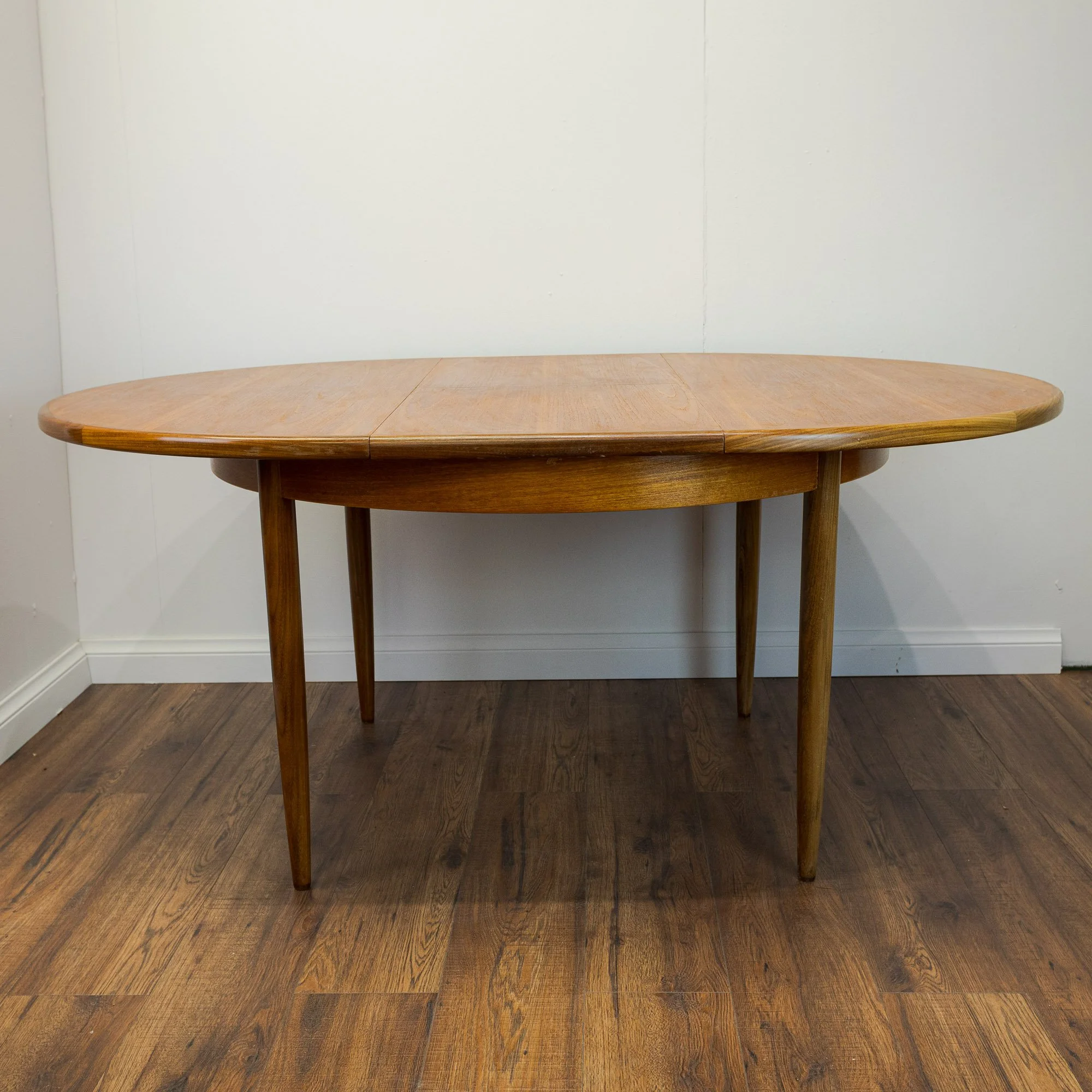 G Plan Fresco Teak Round Extending Dining Table by Victor B. Wilkins