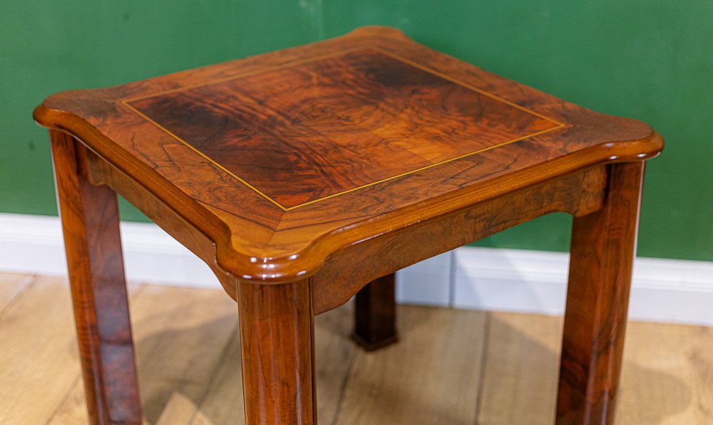 Art Deco Style Inlaid Burr Walnut Lamp Table