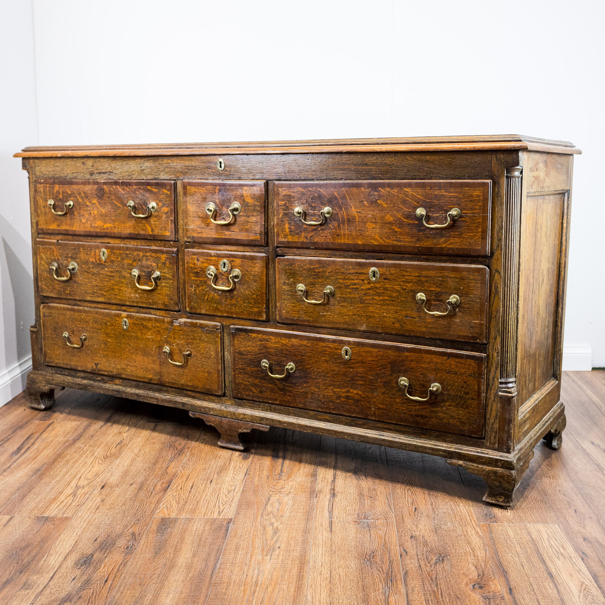 George III Oak 8 Drawer Sideboard